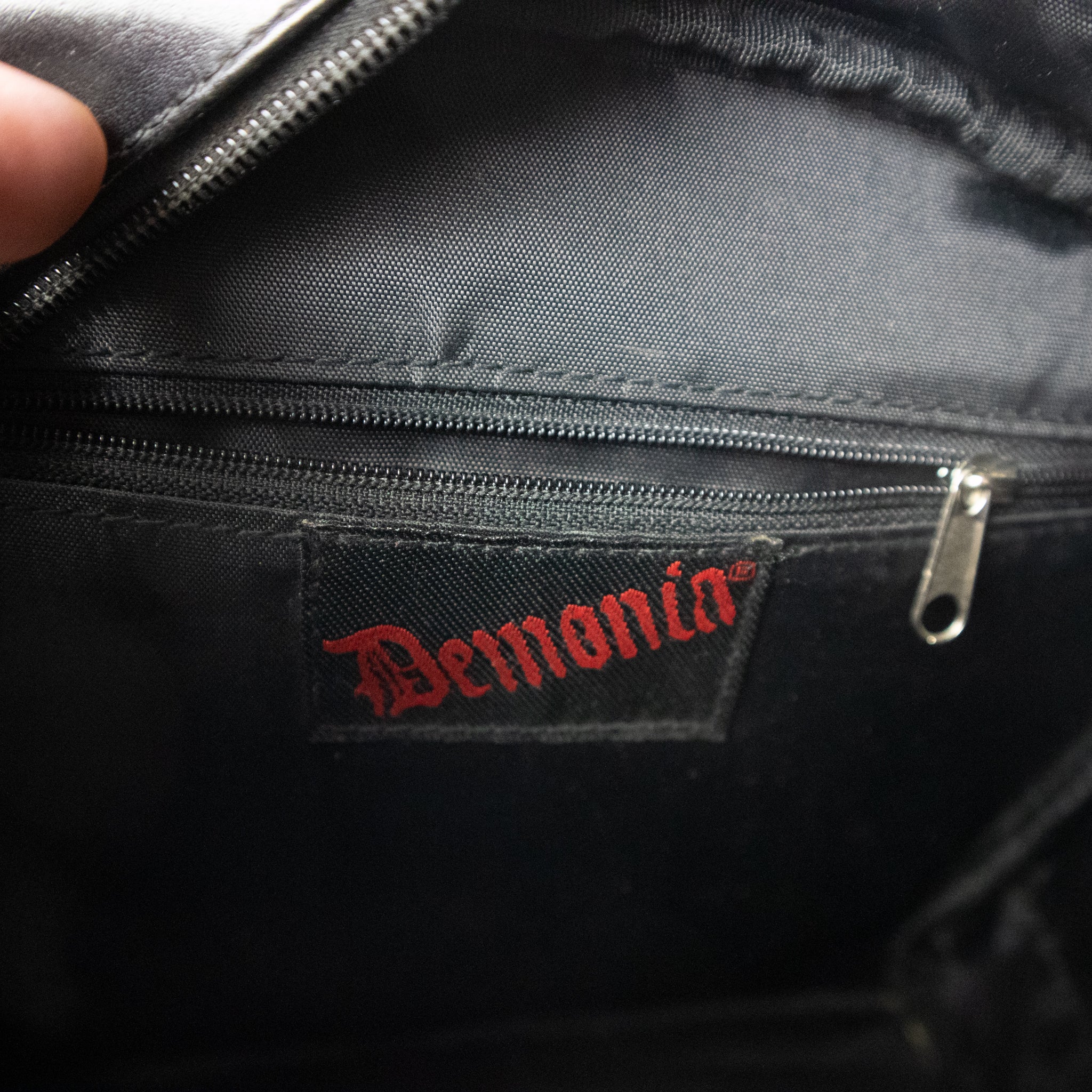 Demonia Skull Cheetah Print Leather Bag / OS