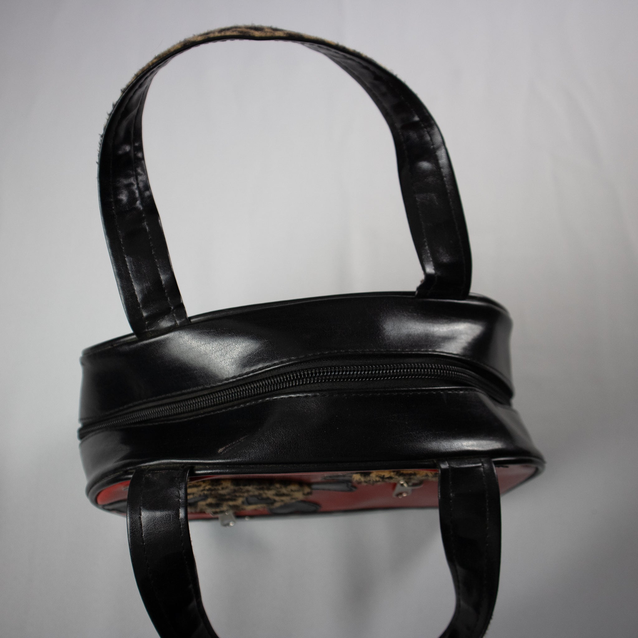 Demonia Skull Cheetah Print Leather Bag / OS