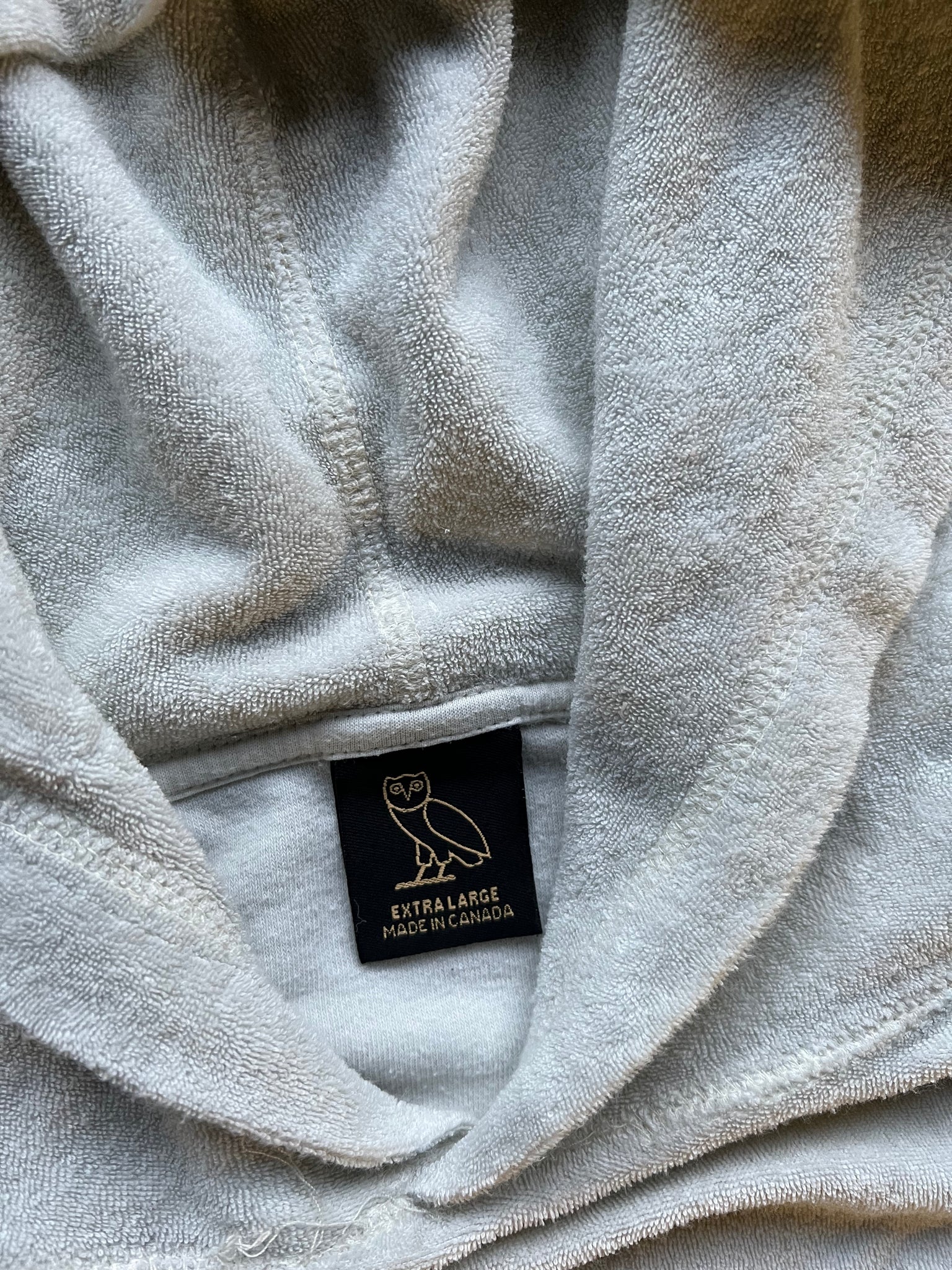 OVO CREAM VELOUR HOODIE / XLARGE