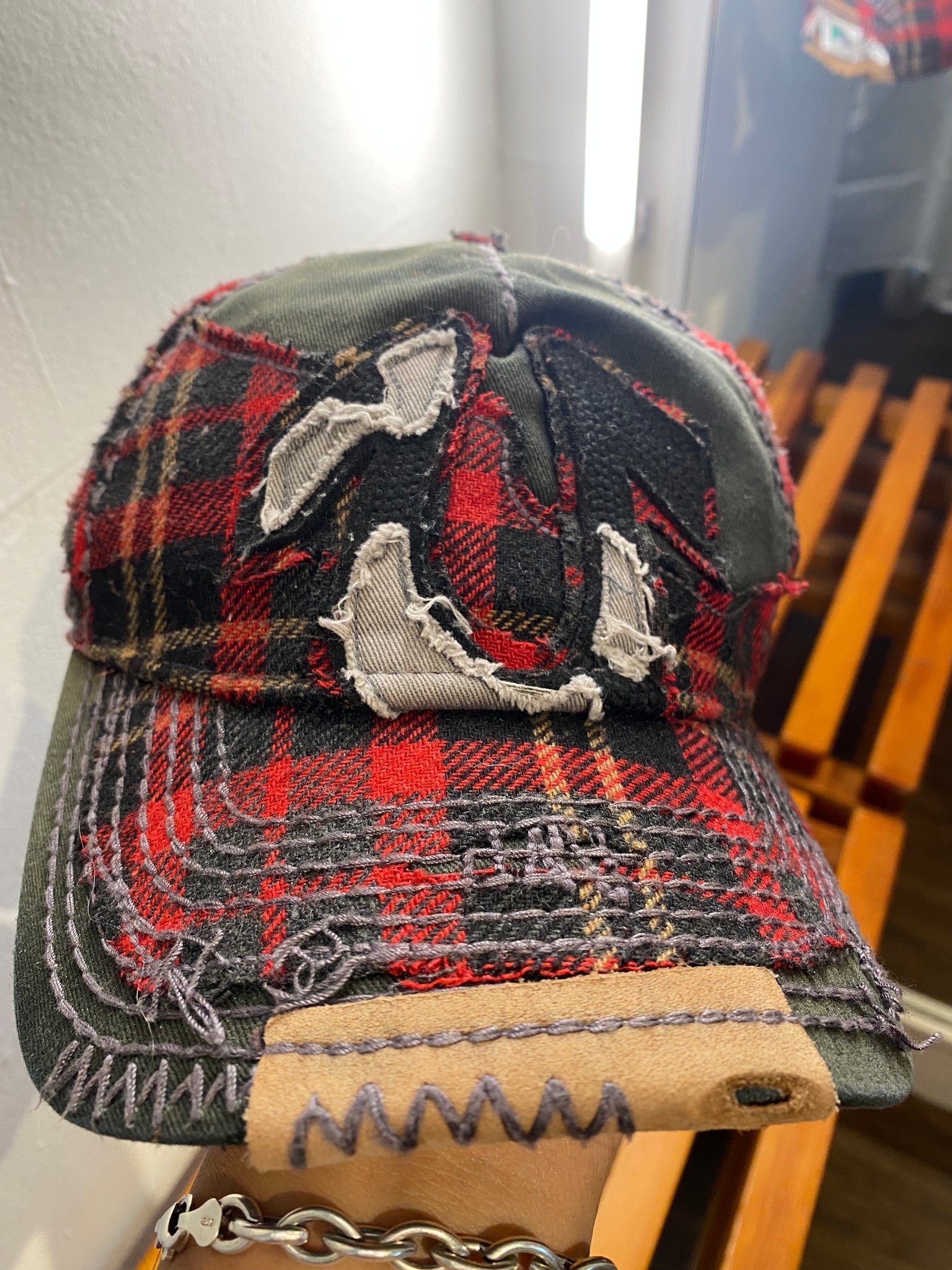 TRUE RELIGION PLAID TRUCKER HAT