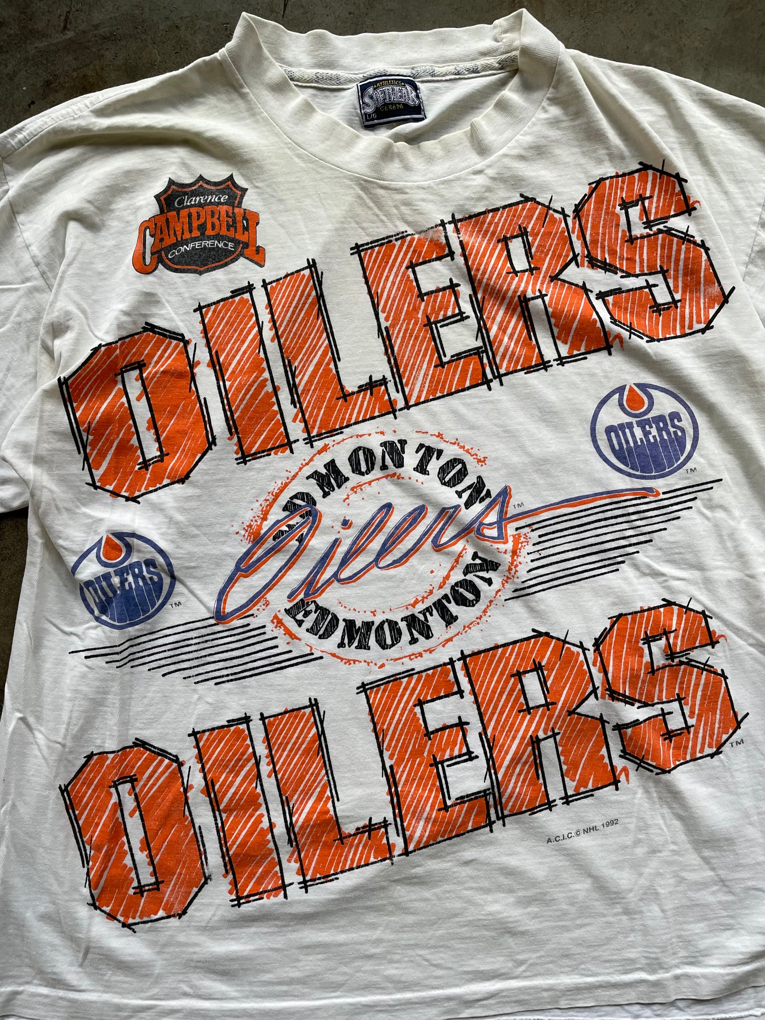 1992 EDMONTON OILERS TEE / LARGE