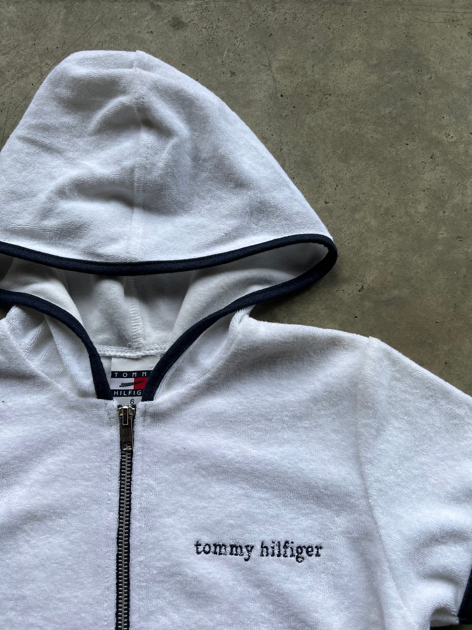 TOMMY HILFIGER TERRY CLOTH ZIPUP / SMALL