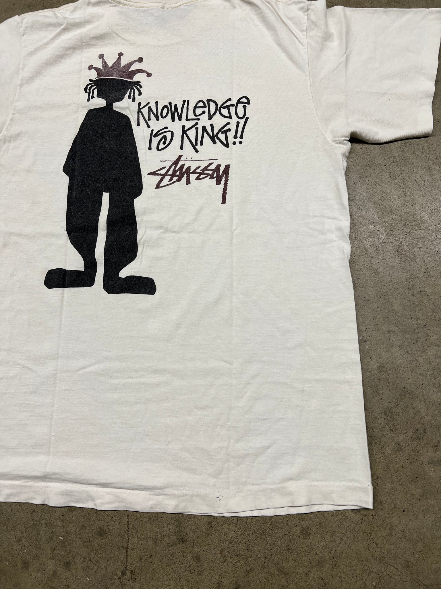 1990s STUSSY "KNOWLEDGE IS KING" TEE / LARGE