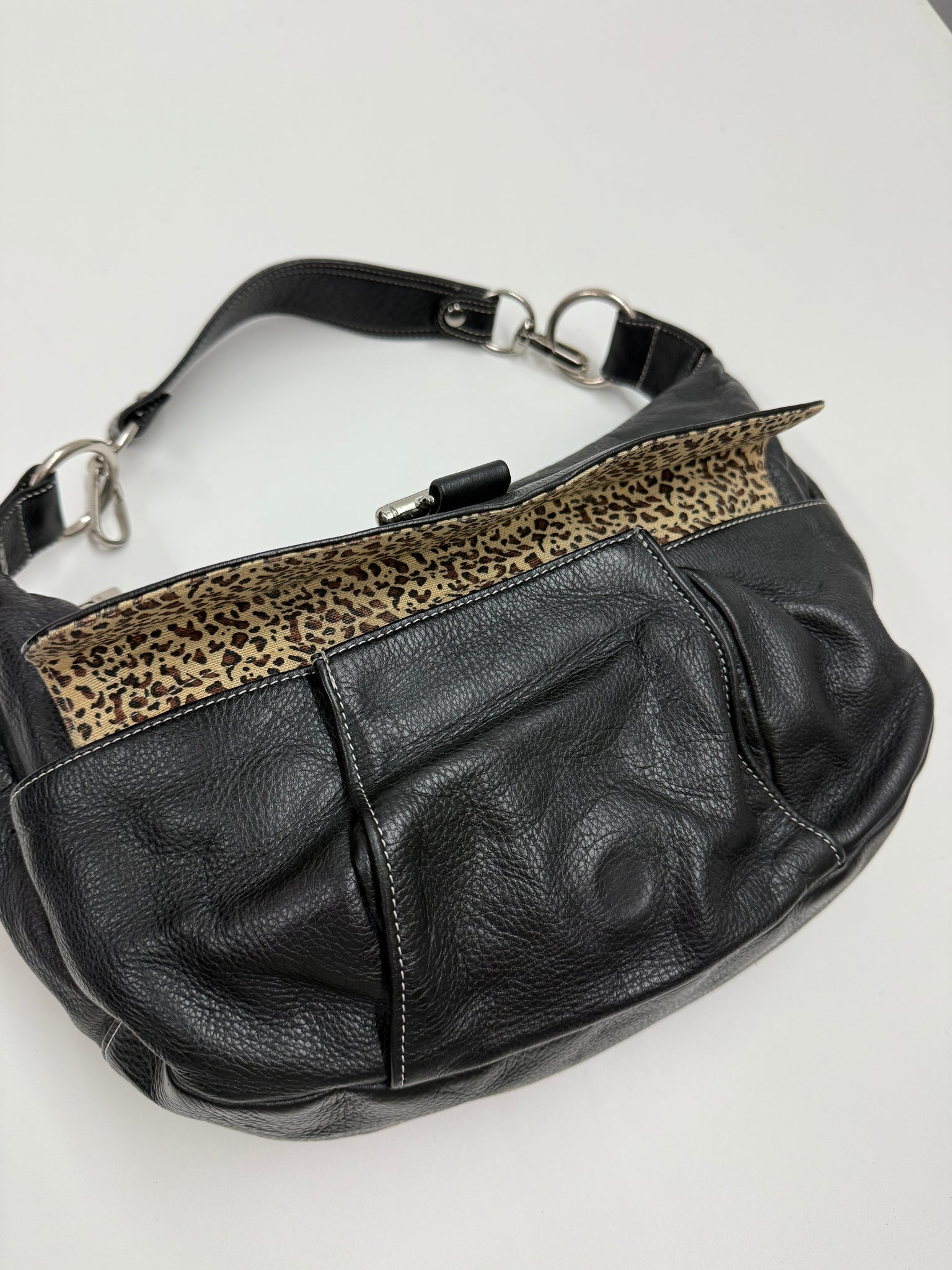 Soprano black leather handbag / OS