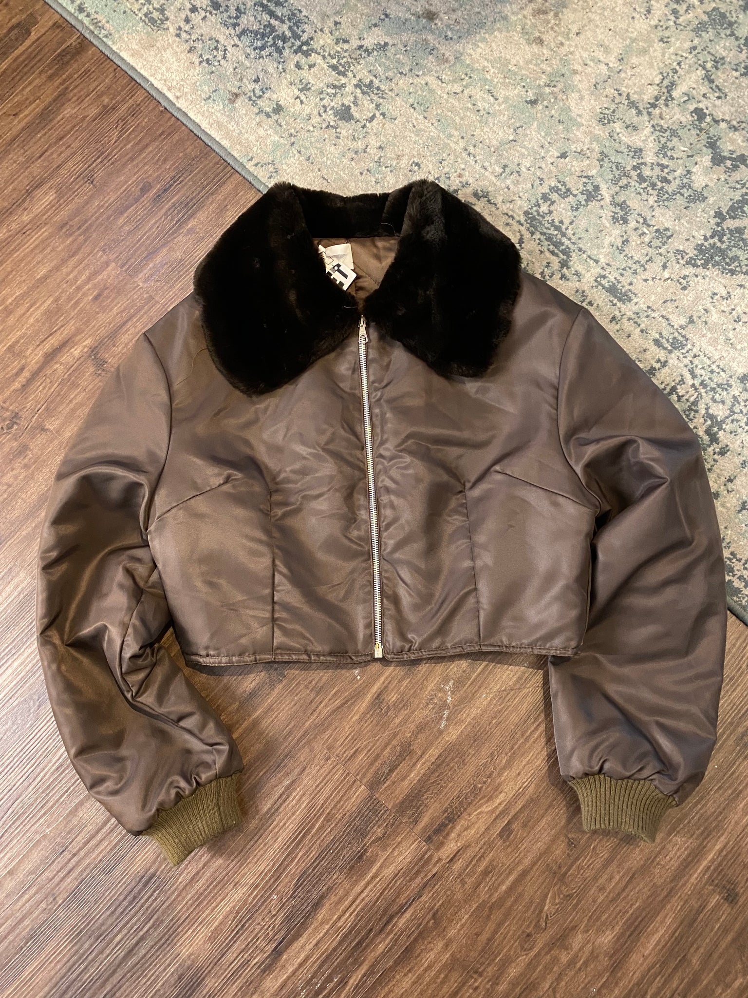 Italian cropped flight jacket / medium