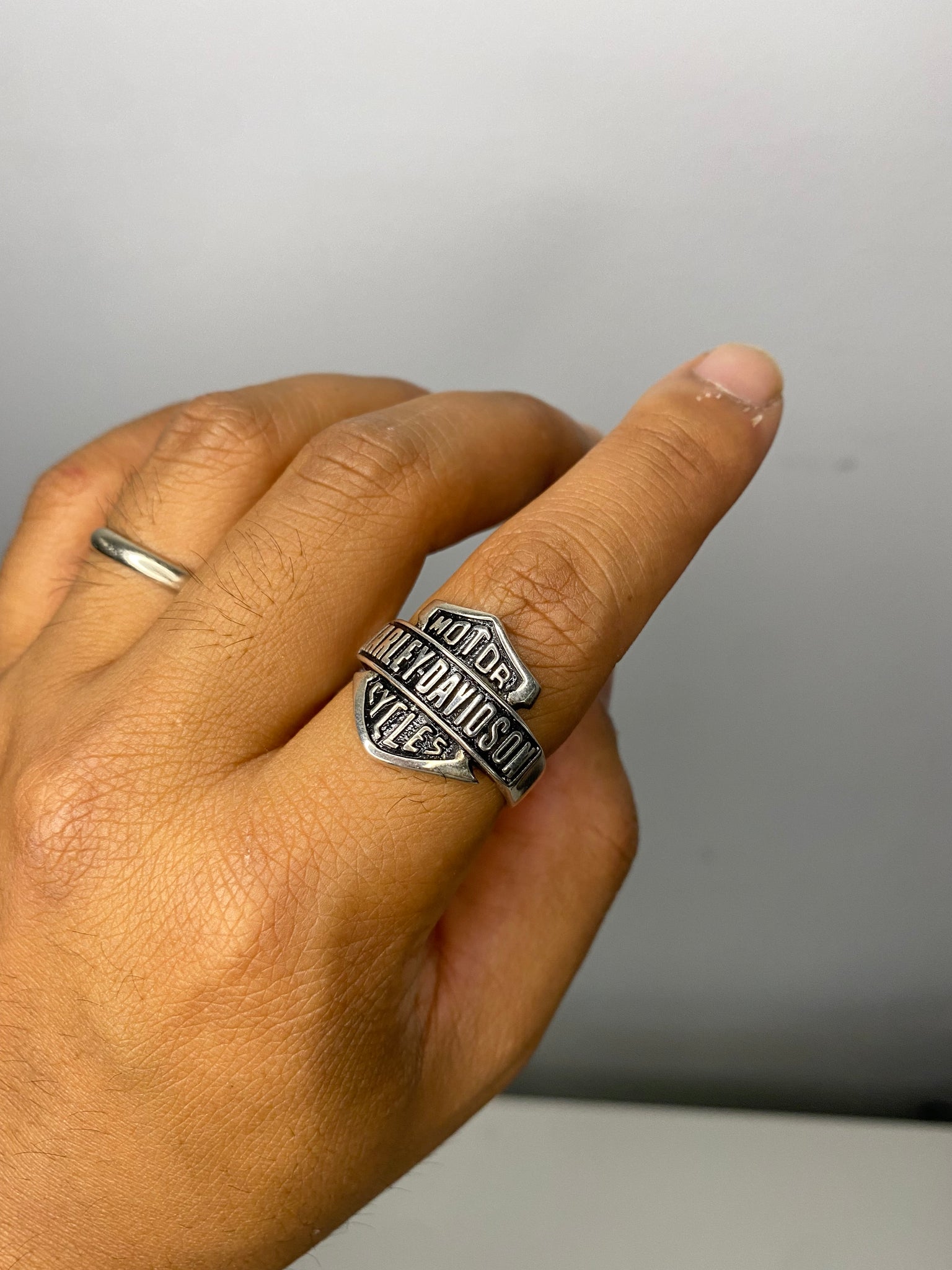 Harley Davidson 3D .925 silver ring