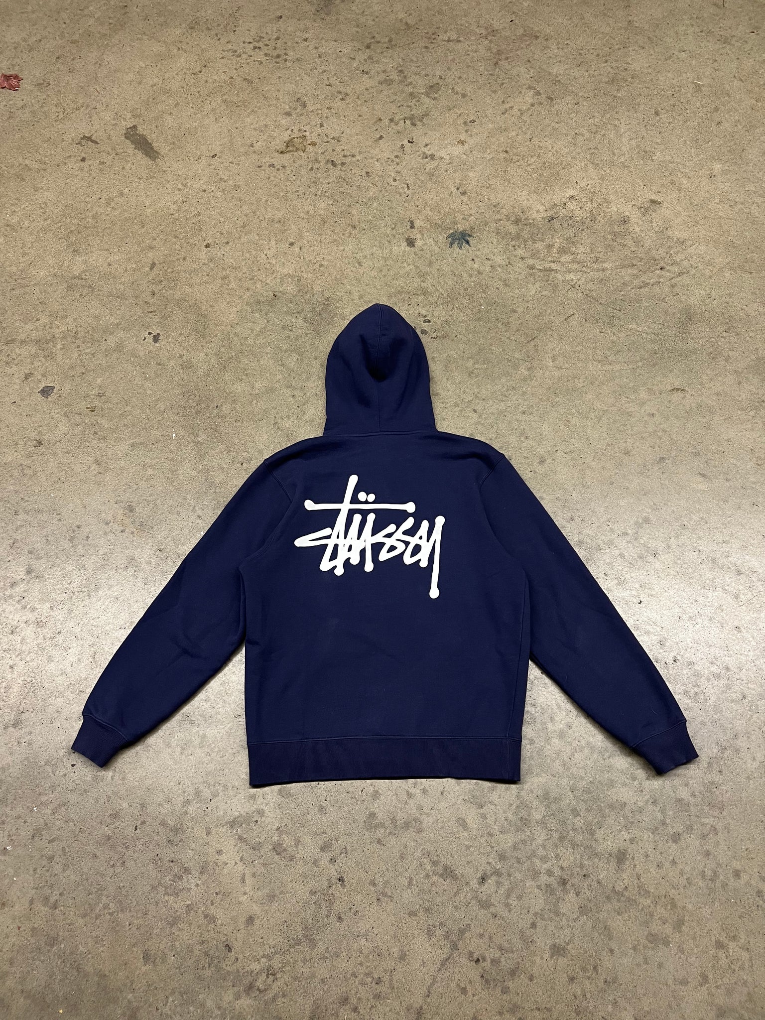 STUSSY CLASSIC LOGO ZIP UP HOODIE / SMALL