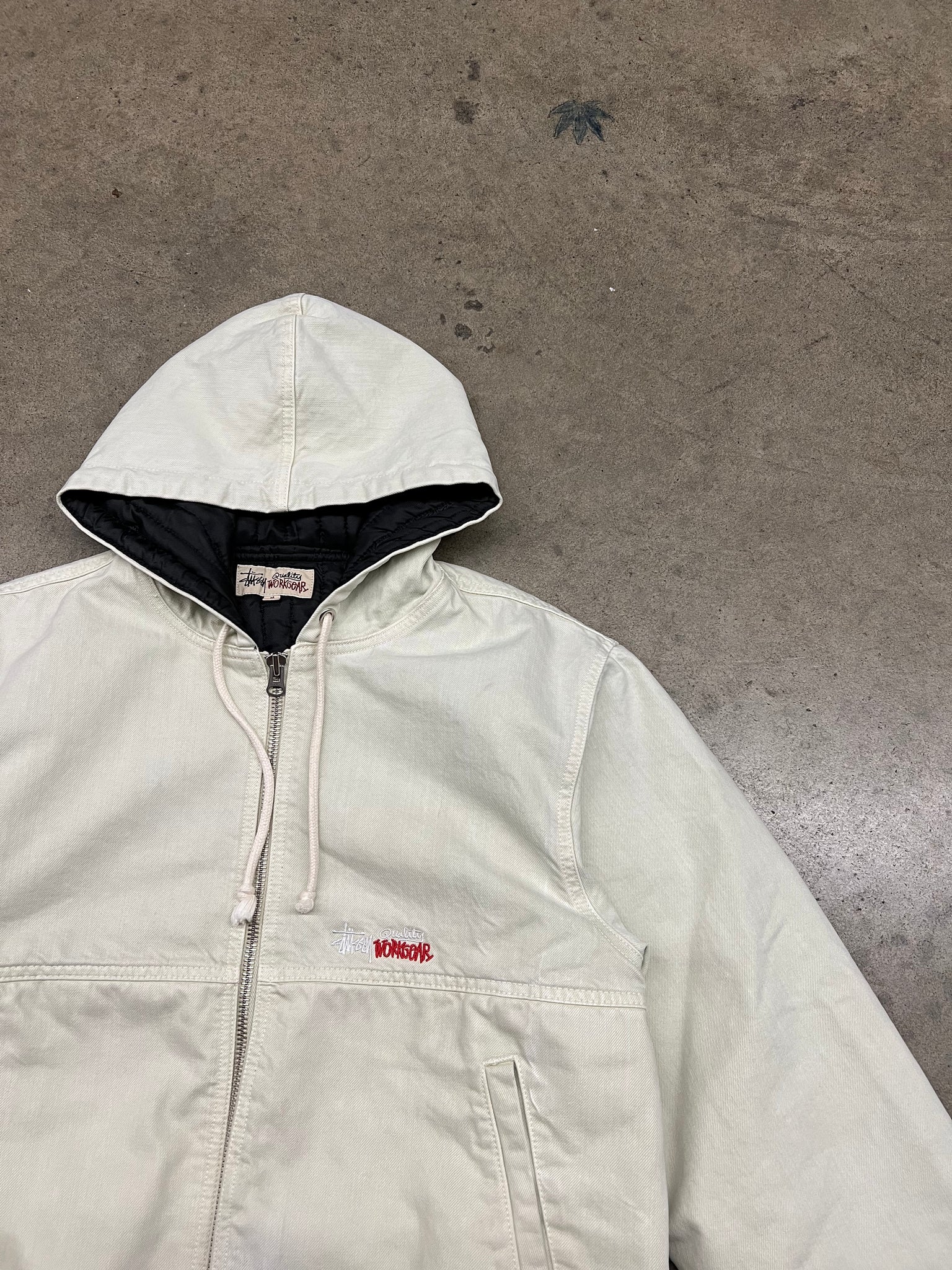 STUSSY DOUBLE-DYE HOODED WORK JACKET / MEDIUM