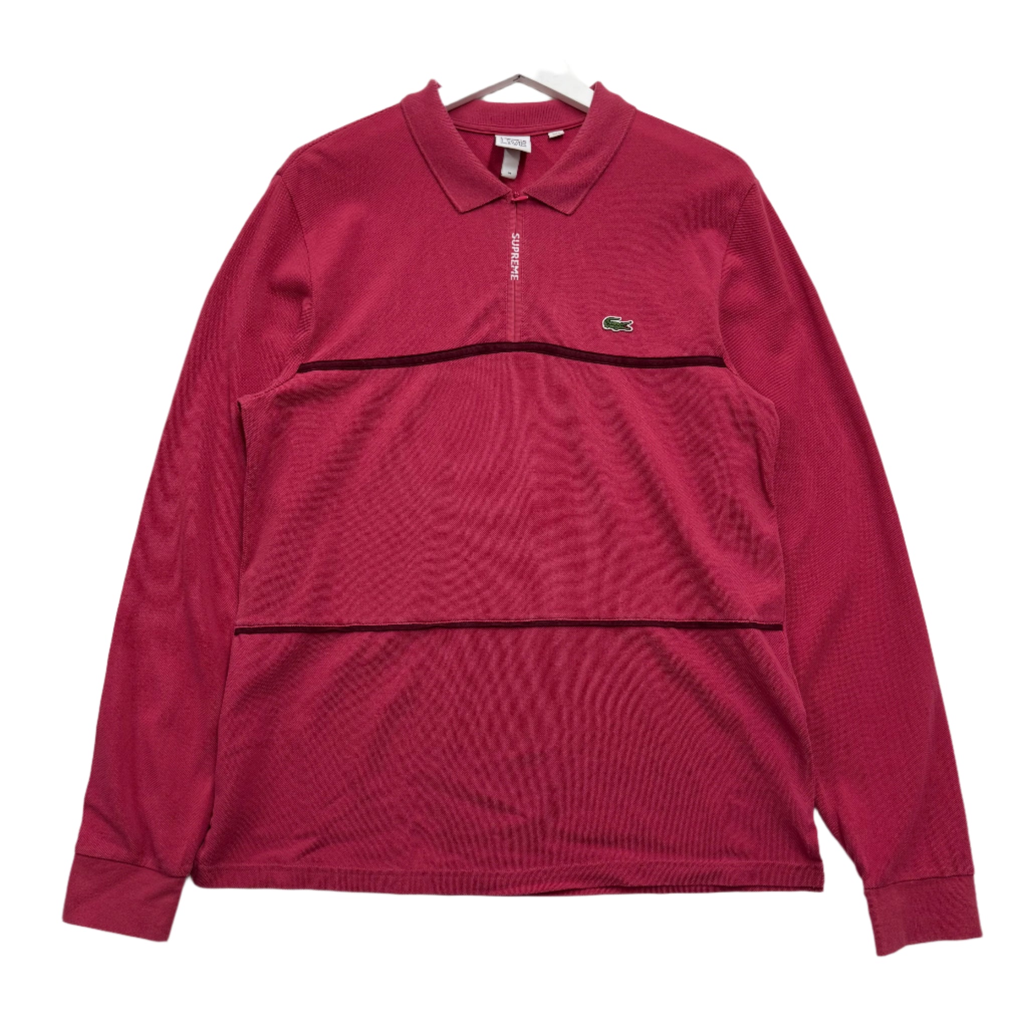 Supreme x Lacoste pink polo collab streetwear vancouver vintage front