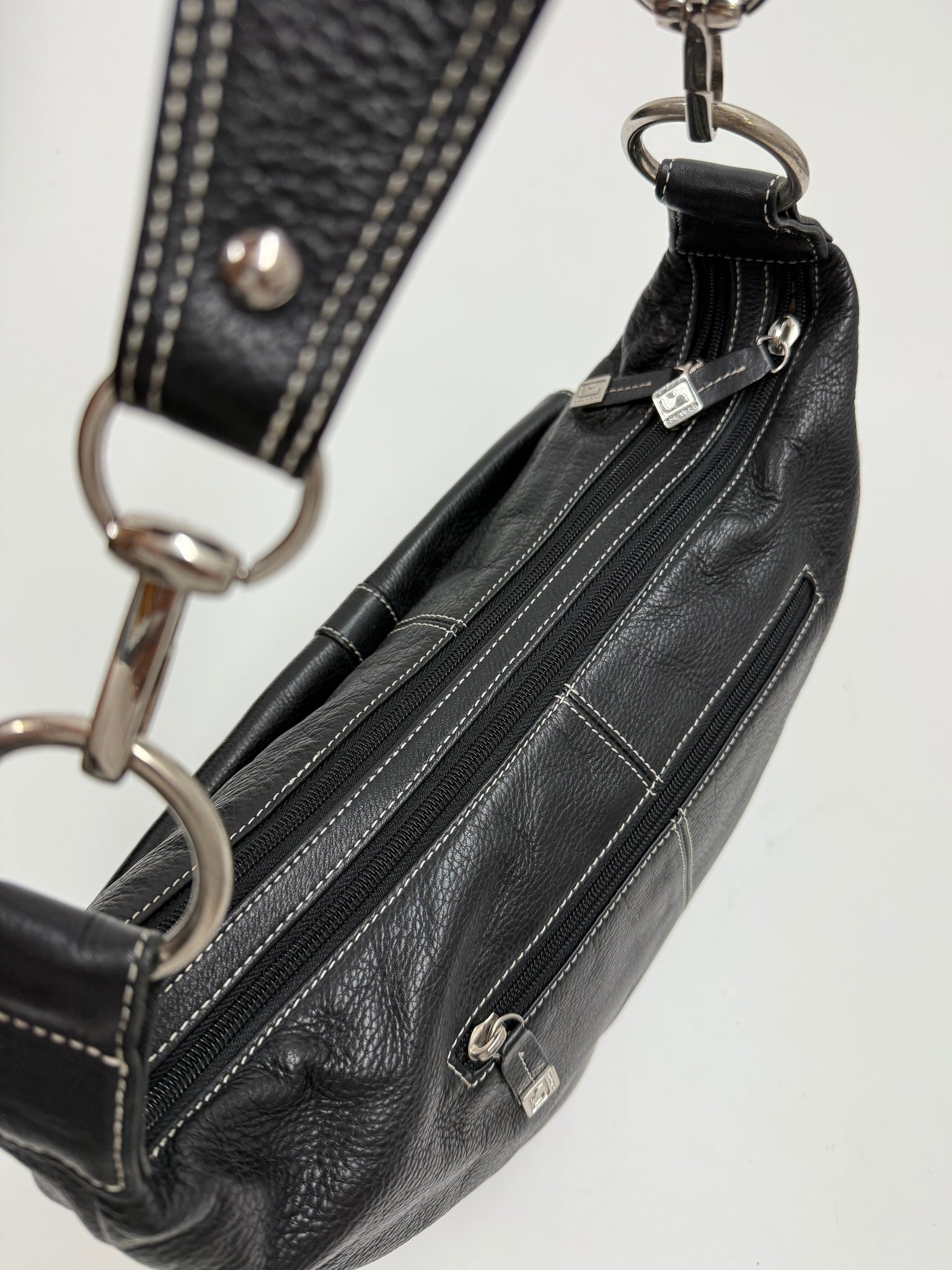 Soprano black leather handbag / OS