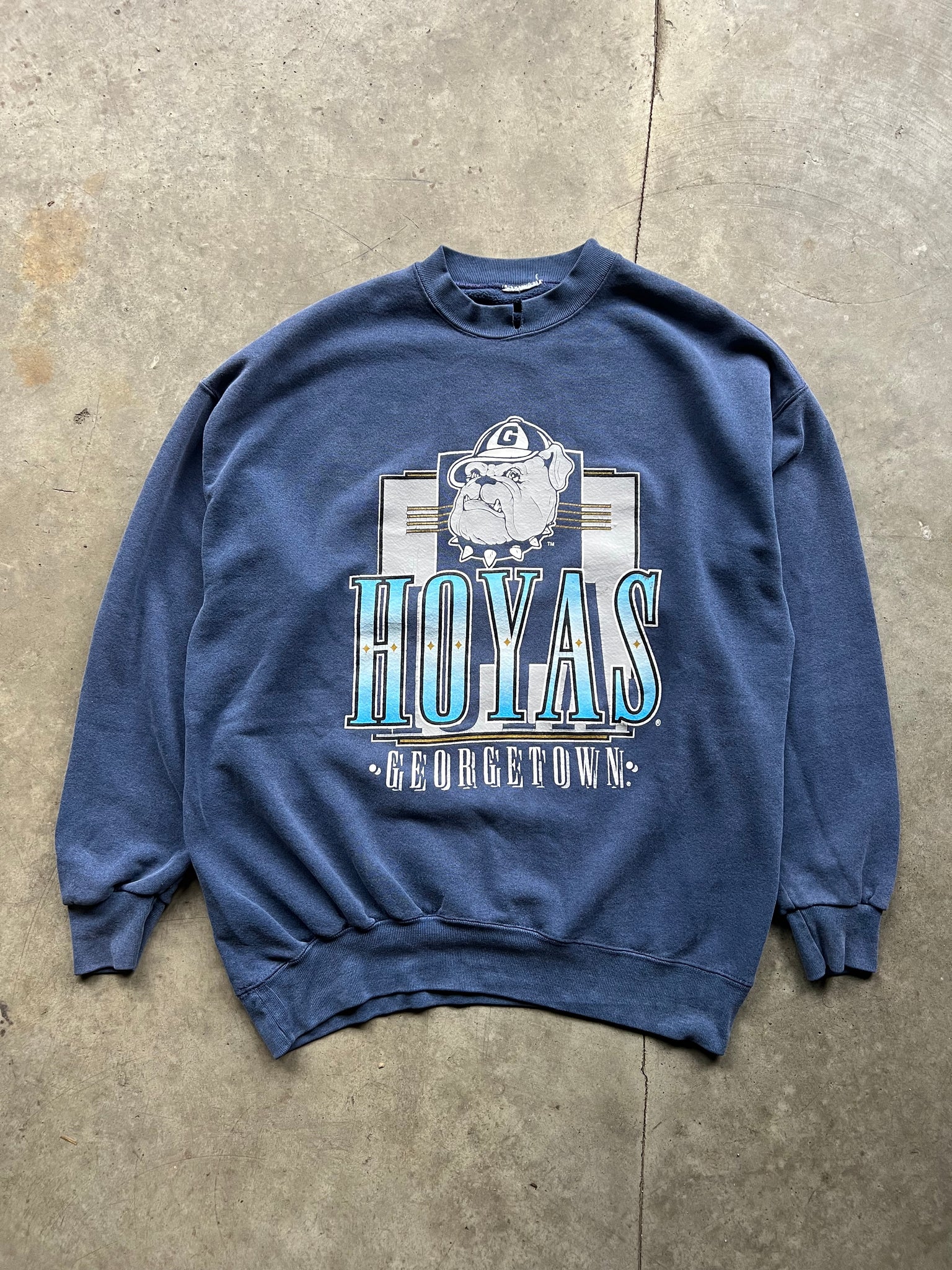 1990S GEORGETOWN HOYAS NAVY CREW / XLARGE