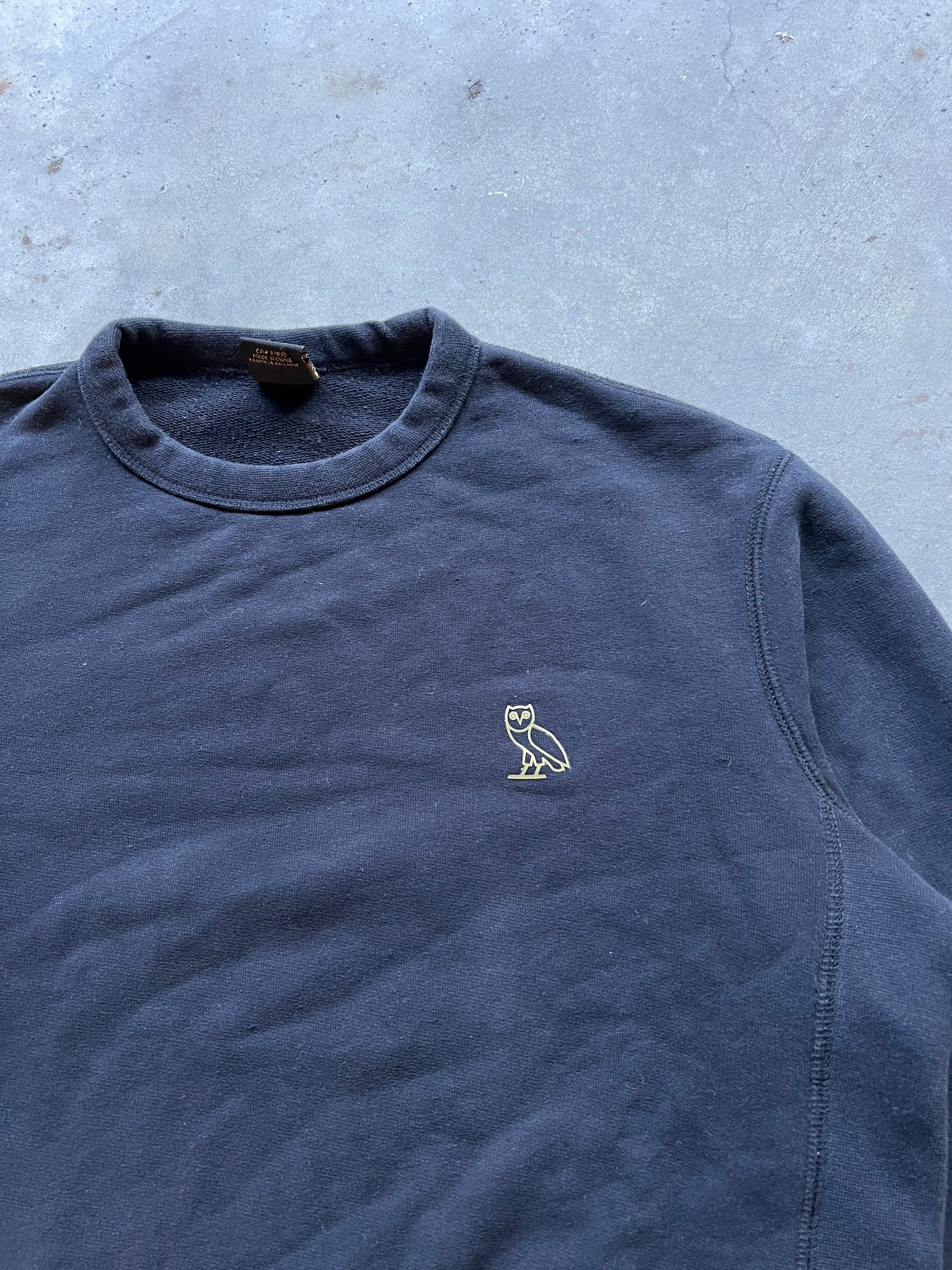 OVO CHEST LOGO BLACK CREWNECK /XSMALL