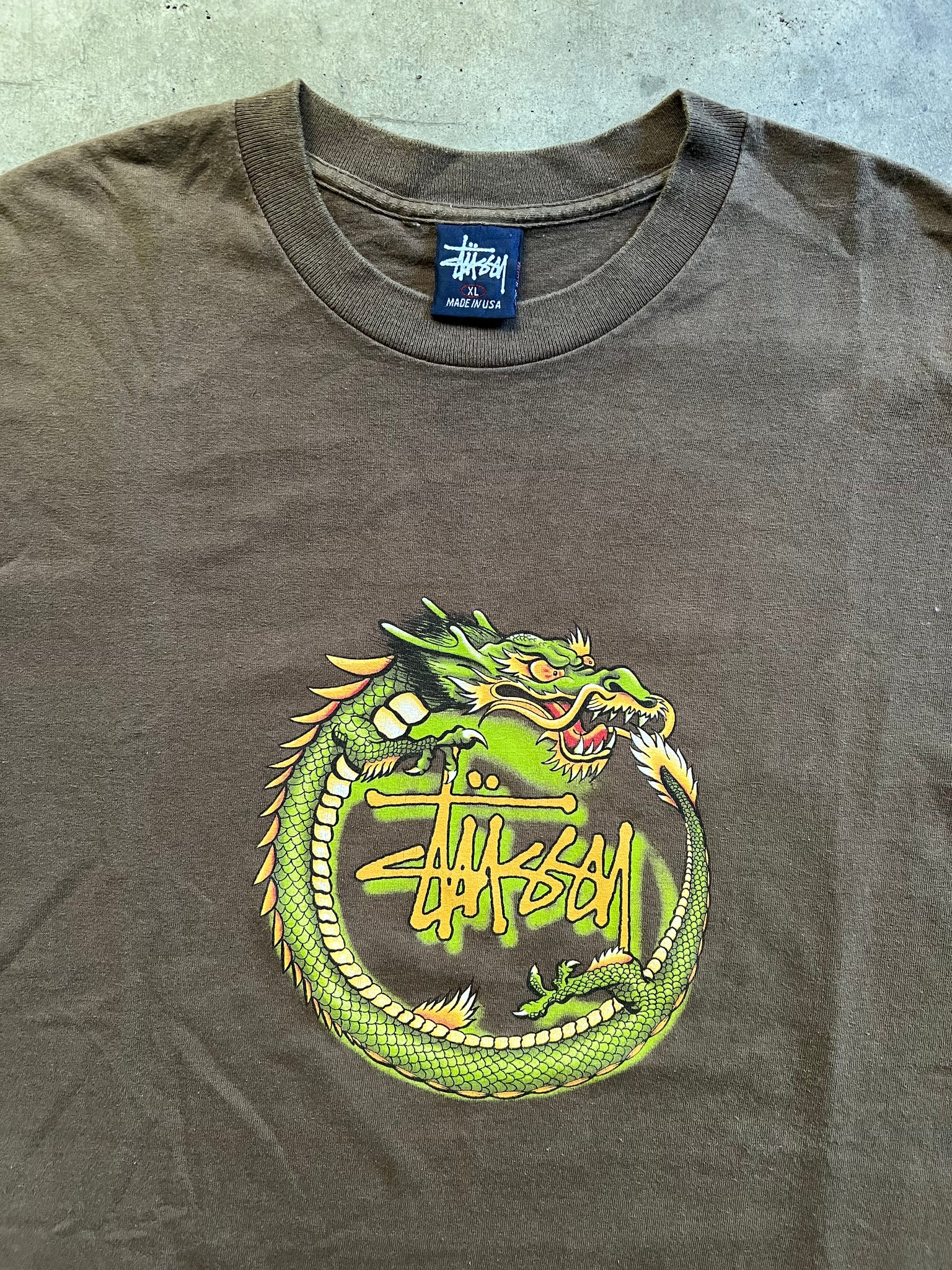 STUSSY 90S DRAGON TEE / XLARGE