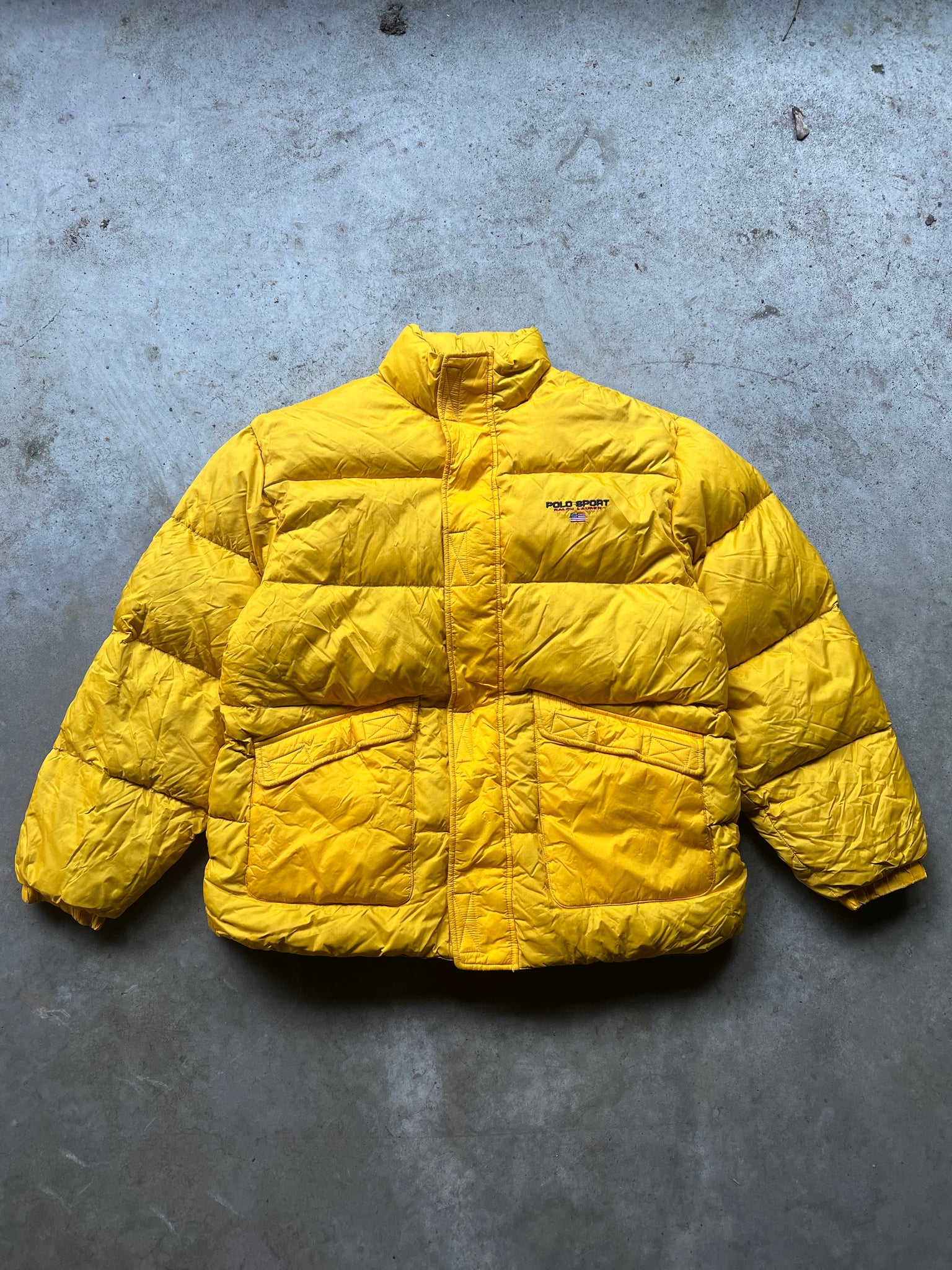 POLO SPORT YELLOW PUFFER JACKET / LARGE