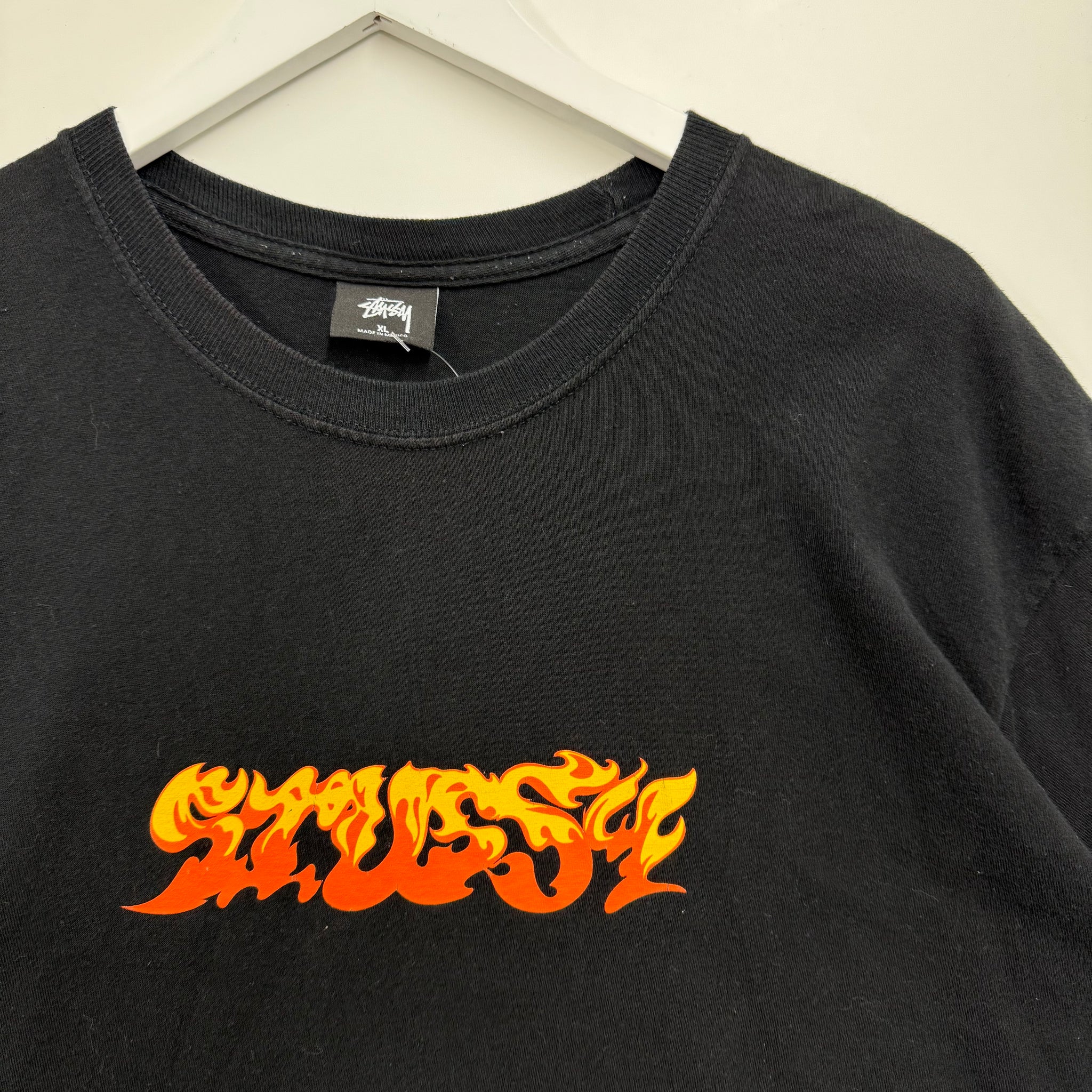 Stussy flame logo tee vancouver streetwear vintage fish market studio 