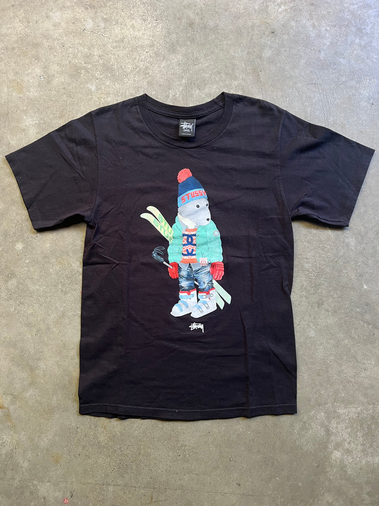 STUSSY SKI MOUSE TEE / SMALL