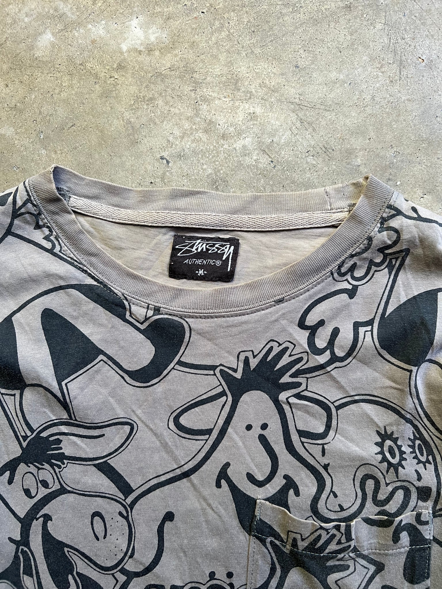 STUSSY 00S CHARACTER PRINT LONGSLEEVE / MEDIUM