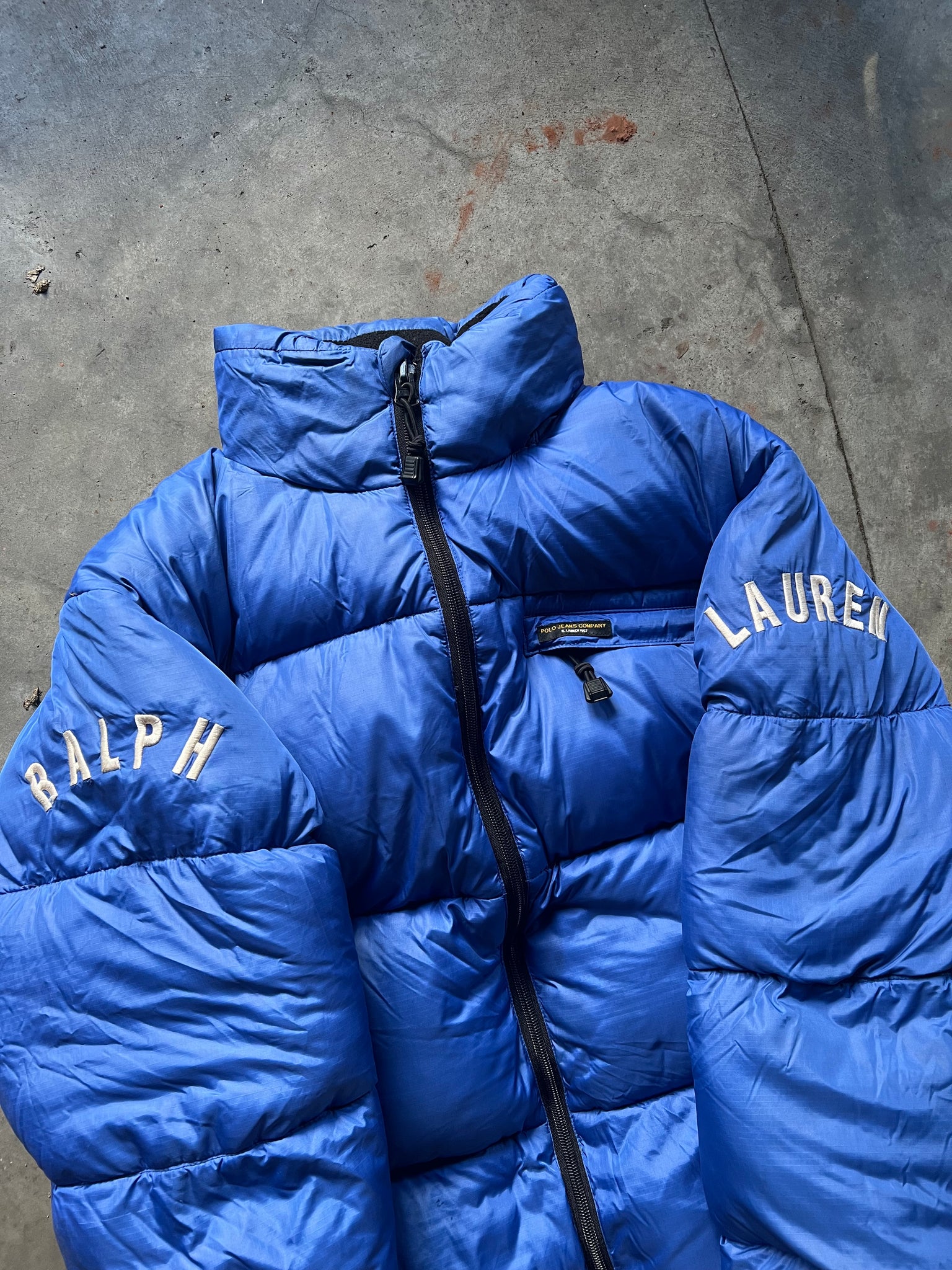 RALPH LAUREN BLUE PUFFER JACKET / MEDIUM