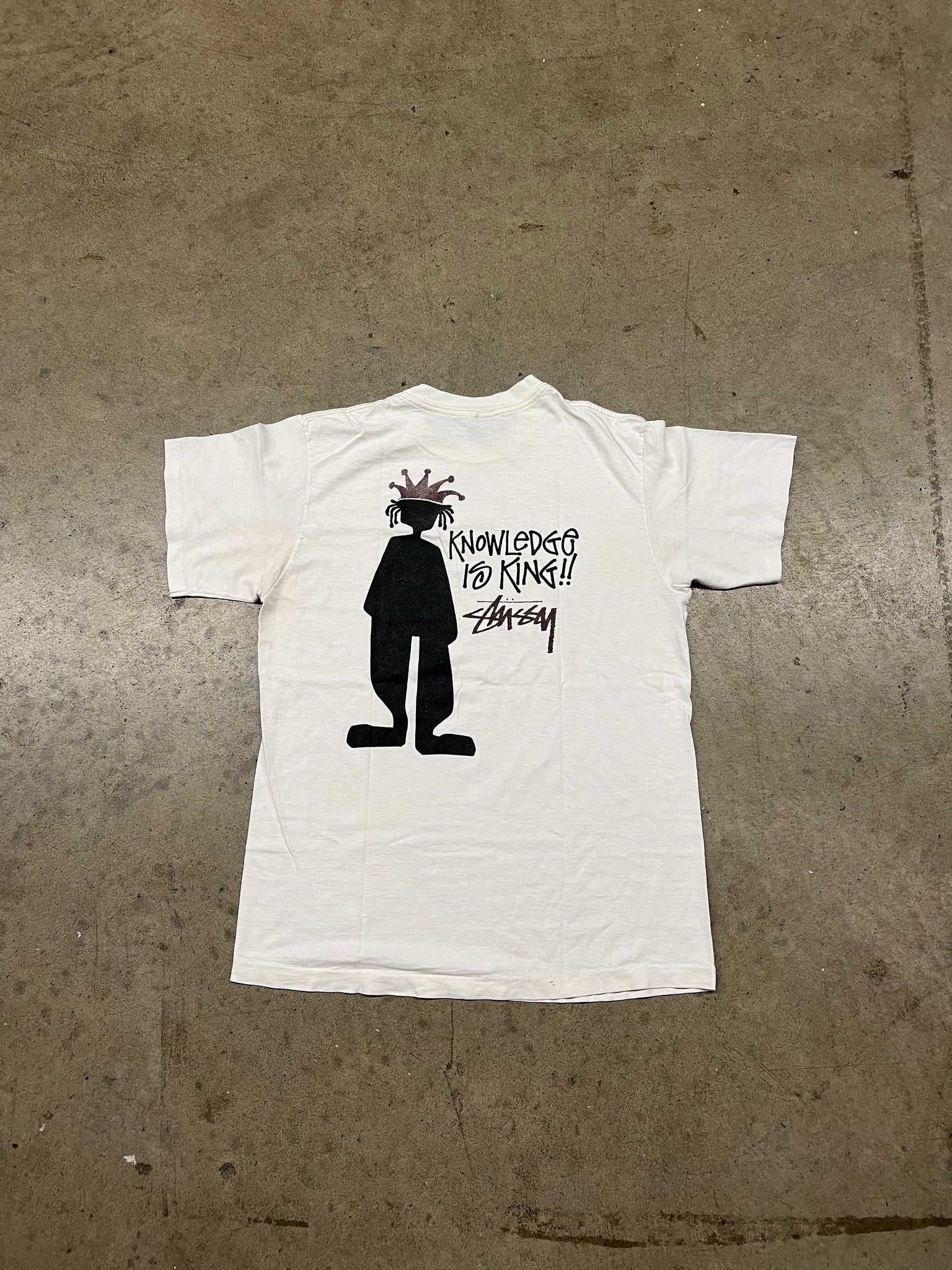 1990s STUSSY "KNOWLEDGE IS KING" TEE / LARGE