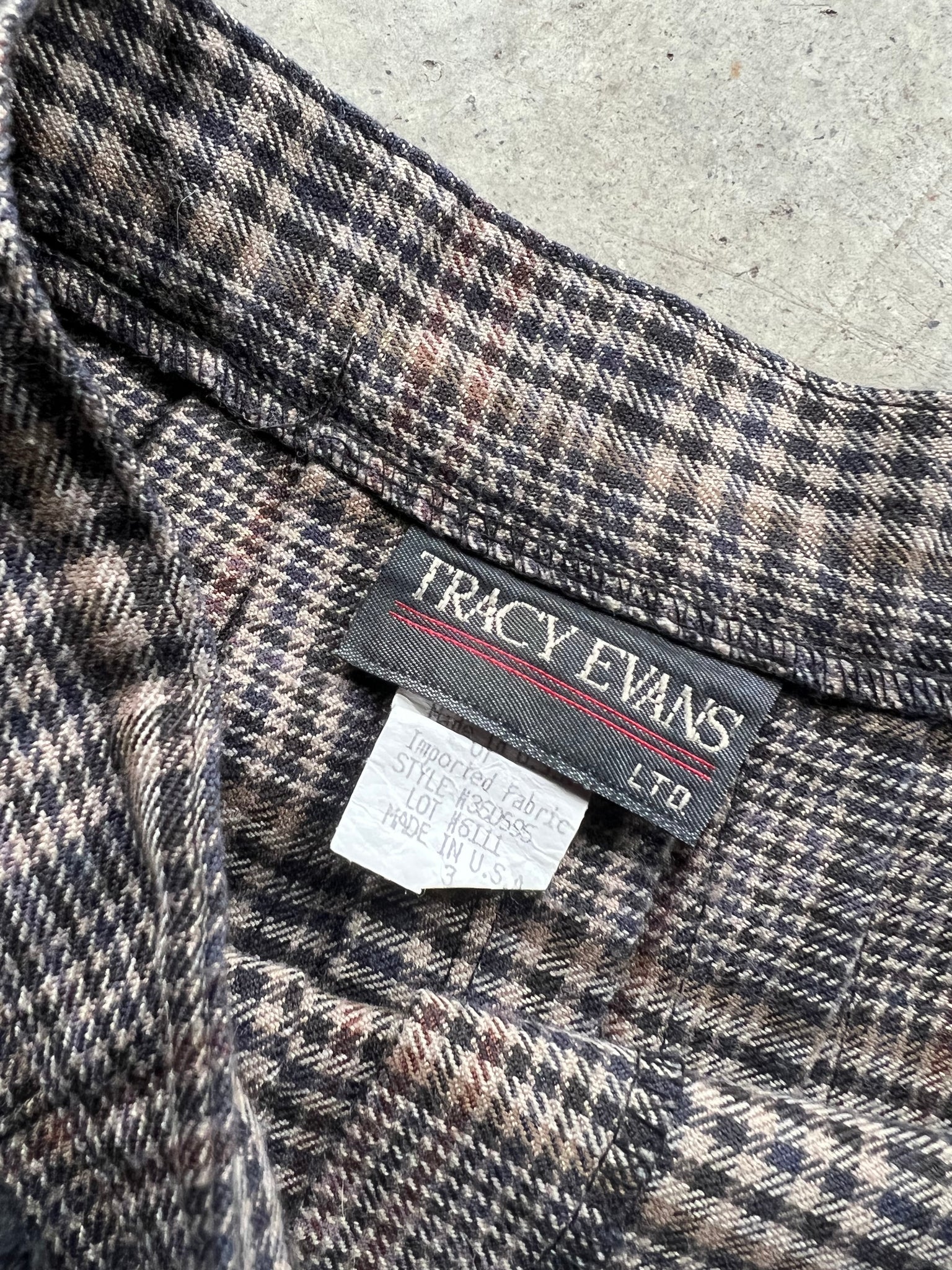 TRACY EVANS BROWN PLAID SKIRT / 25