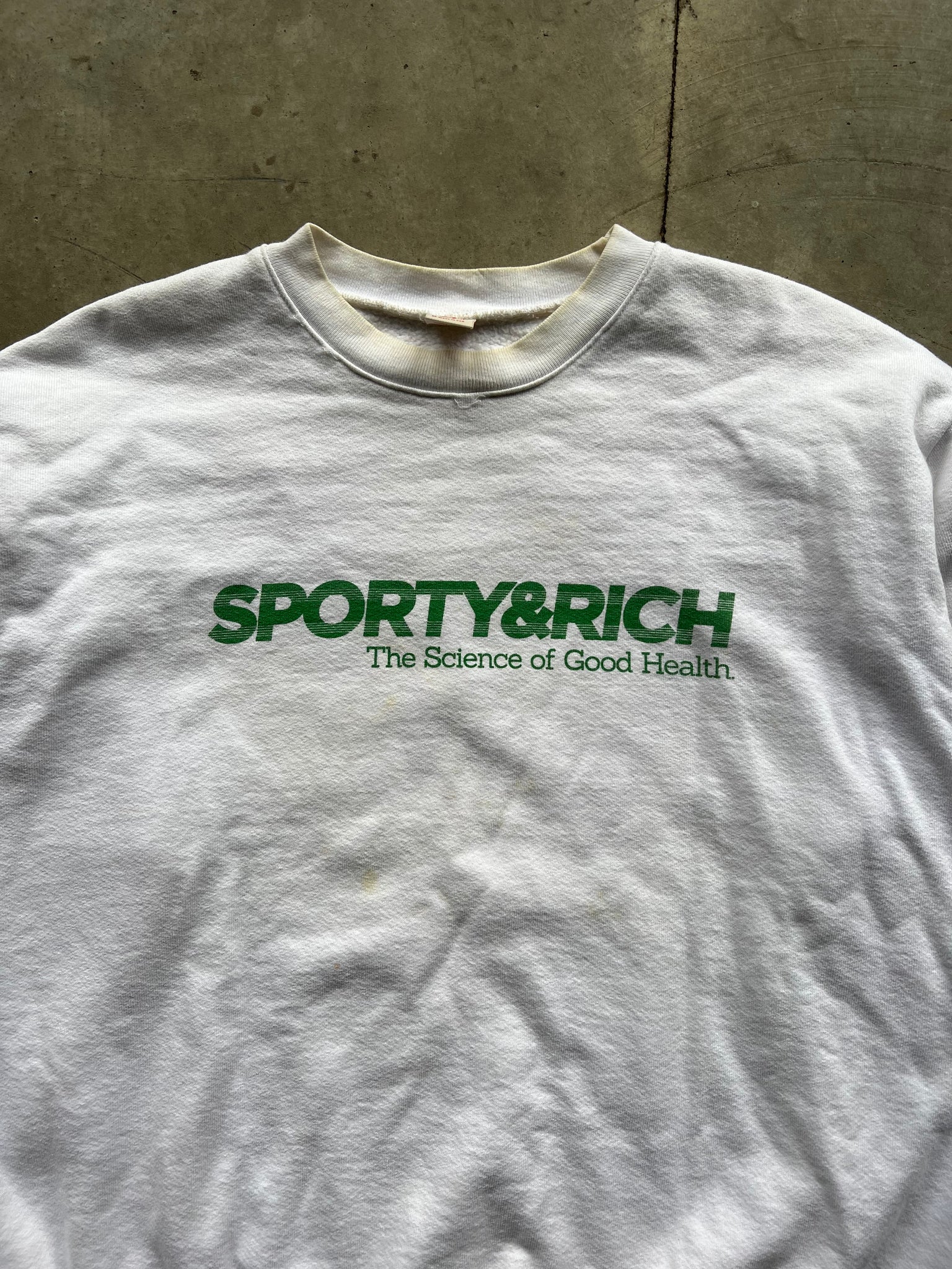 SPORTY & RICH WHITE CREW / MEDIUM