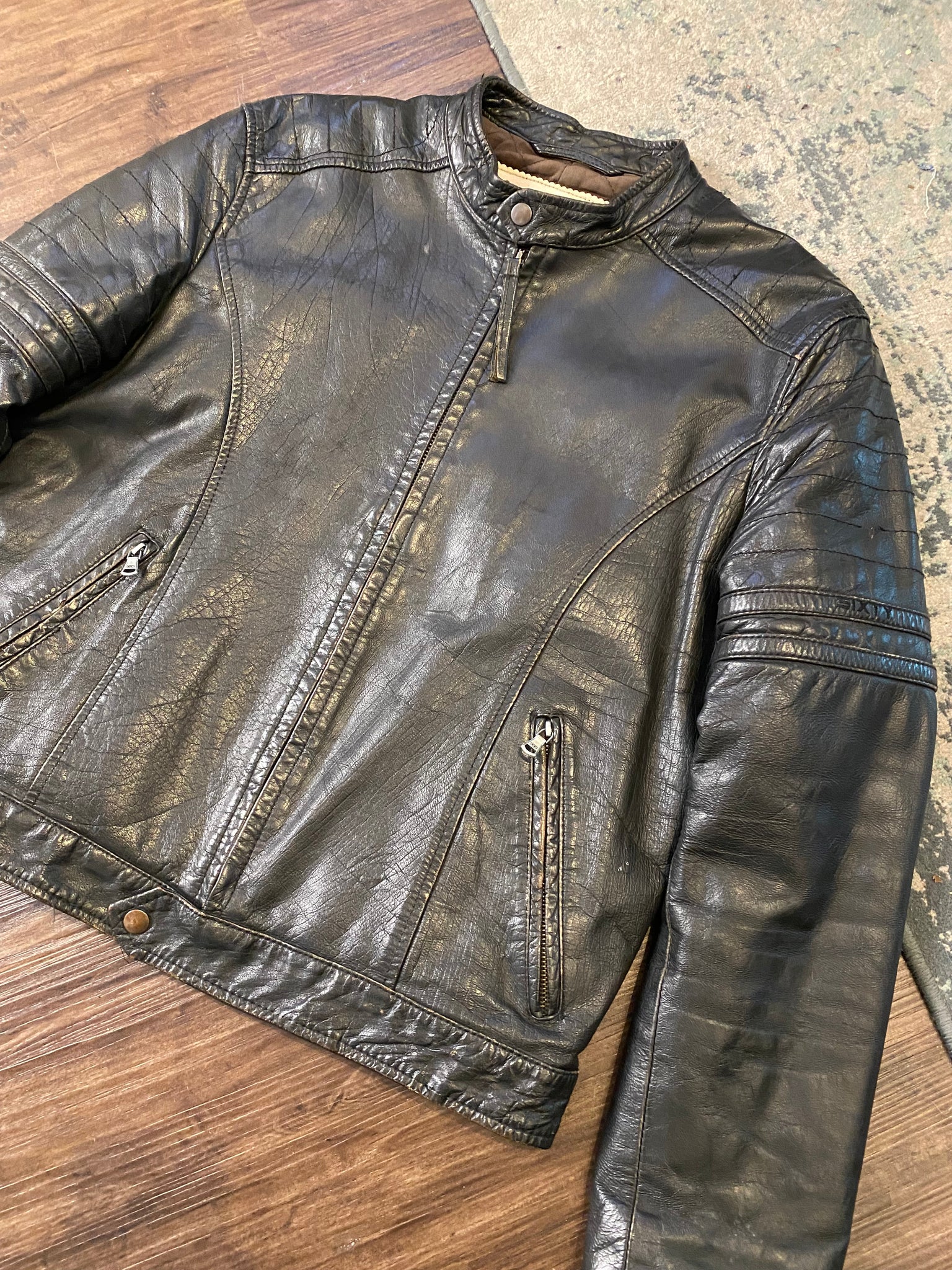 SIXTY leather moto jacket