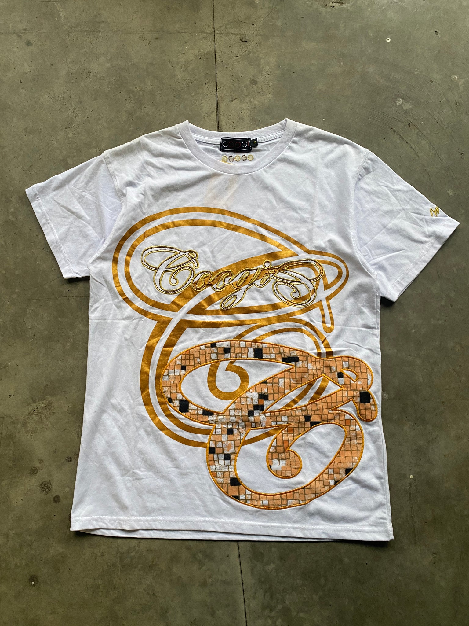 COOGIE WHITE/YELLOW TEE / MEDIUM