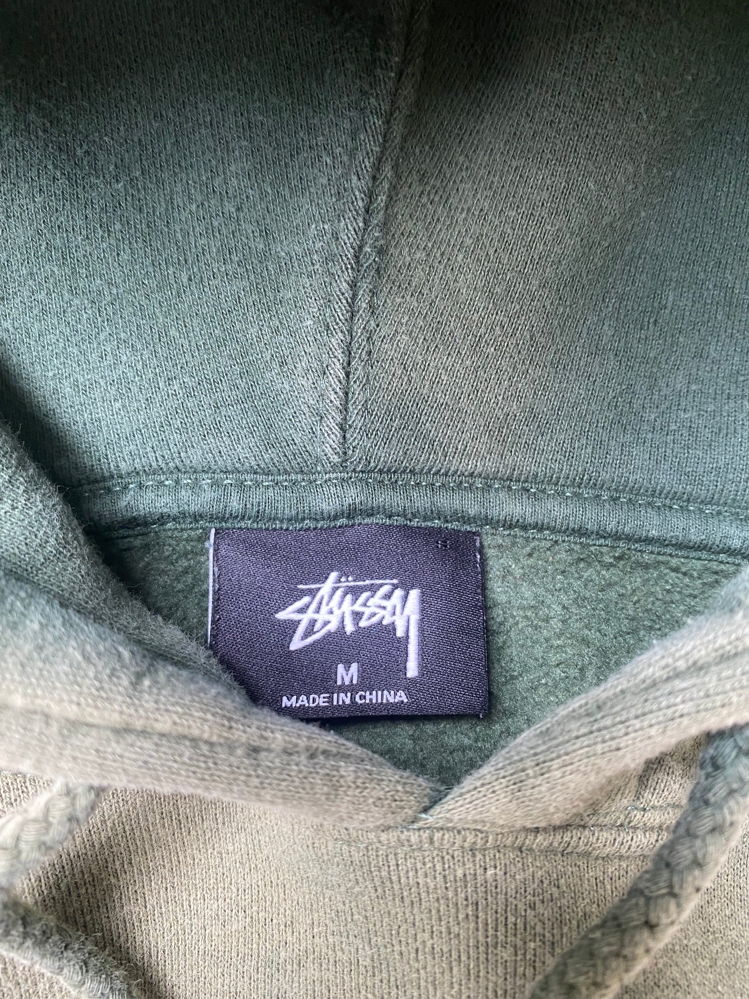 STUSSY GREEN LOGO HOODIE / MEDIUM