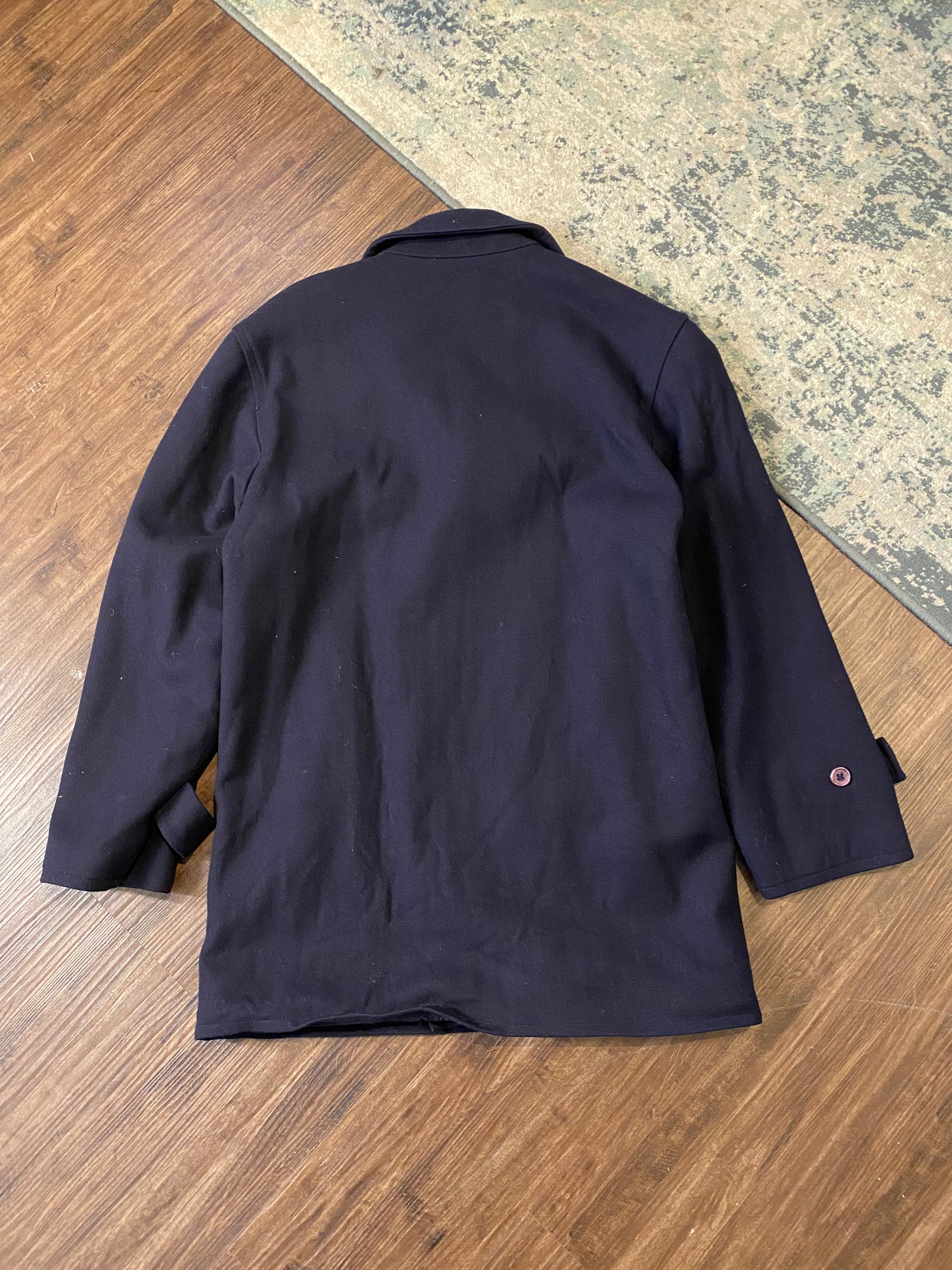 YSL navy wool coat / large