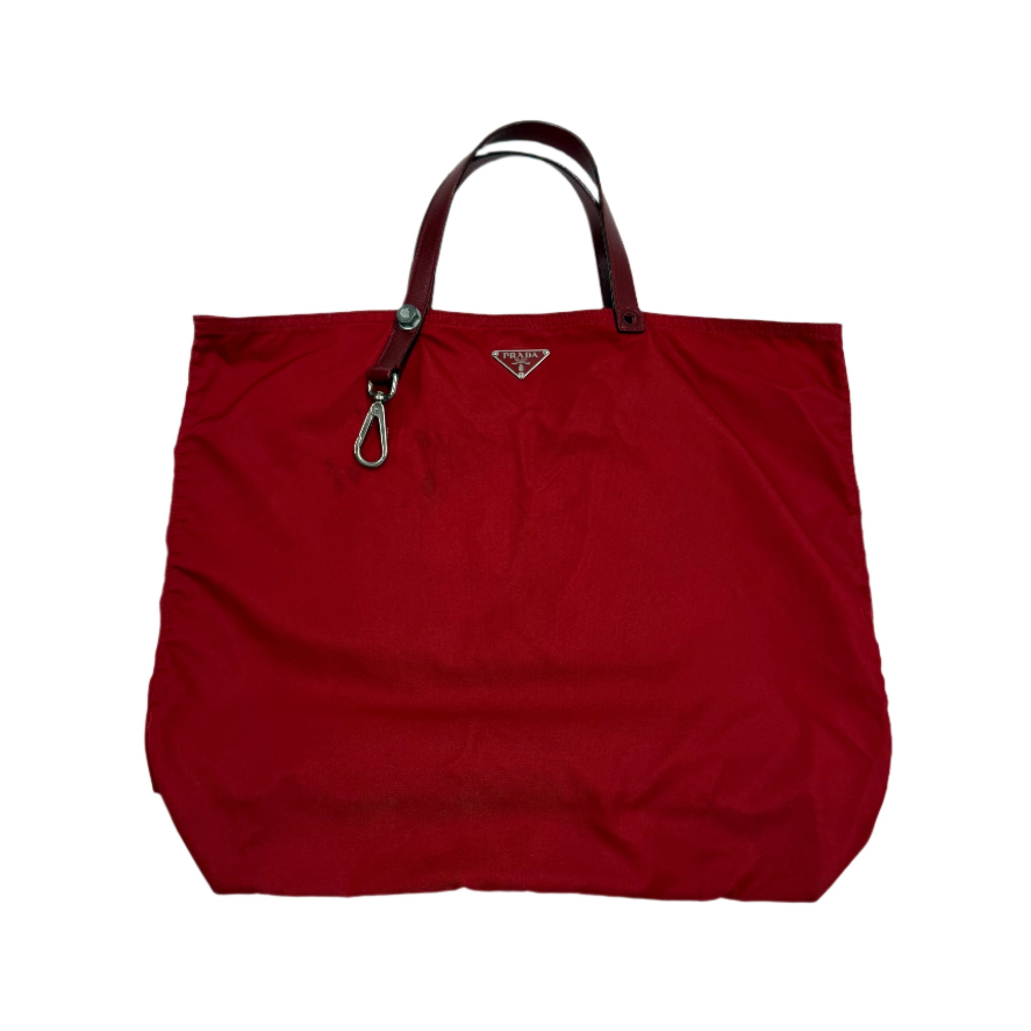 Prada Red Tote bag nylon material designer archive streetwear luxury  italy