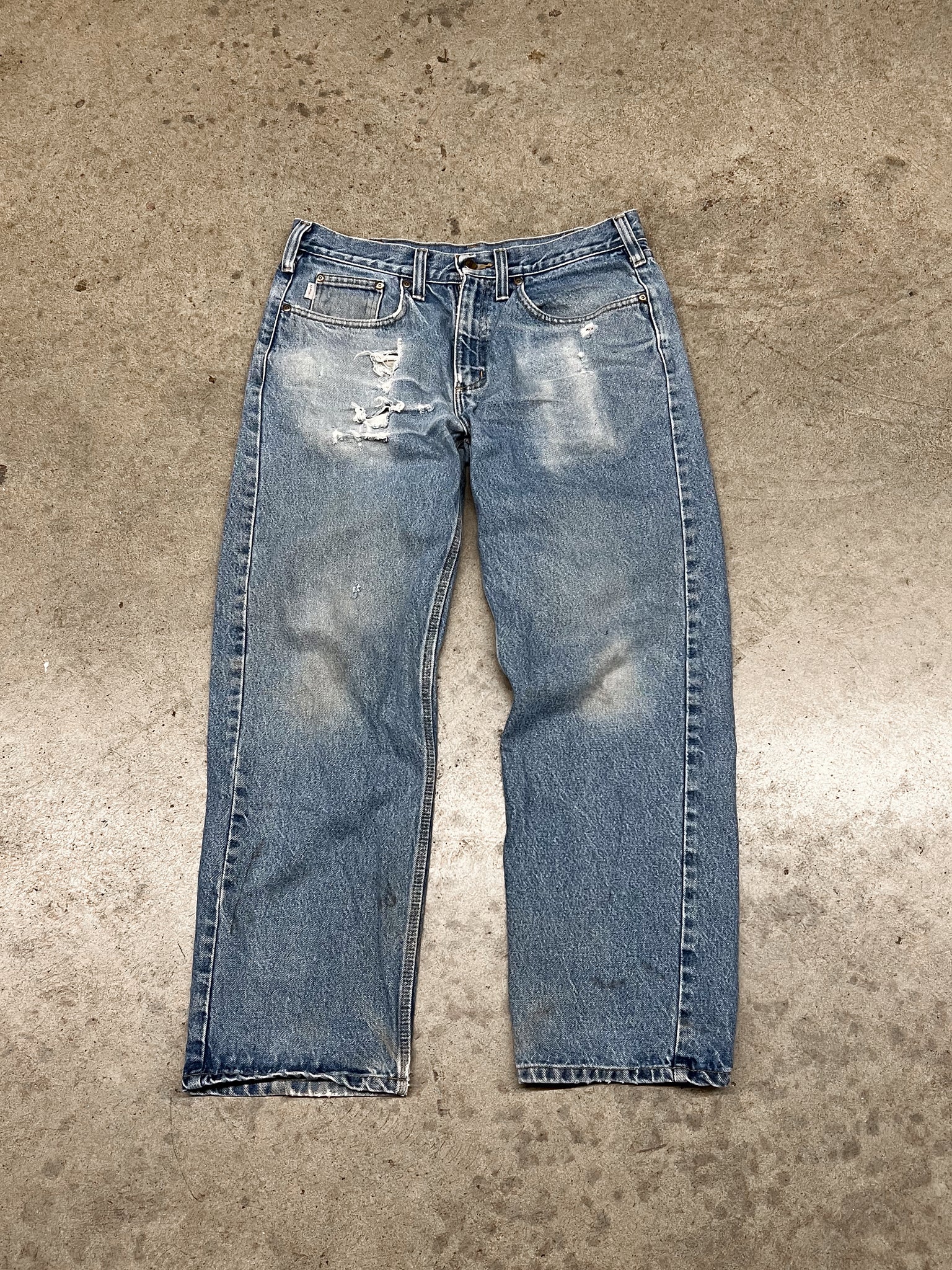 CARHARTT DISTRESSED DENIM / 34x30