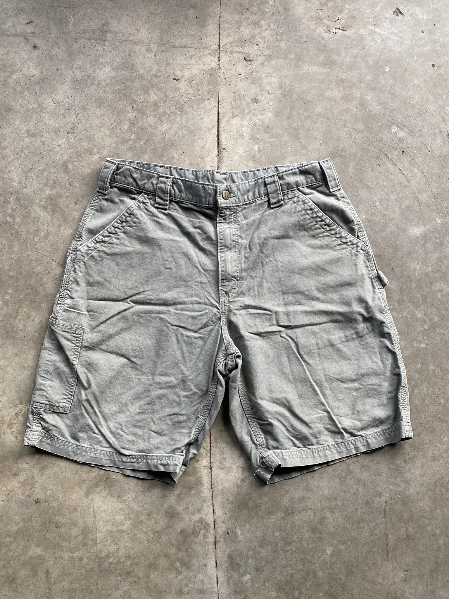 CARHARTT OLIVE CARPENTER SHORTS / 36"