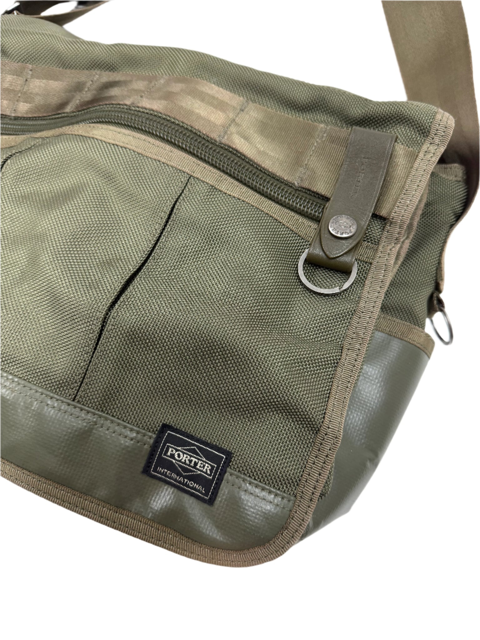 Porter Green shoulder bag Japanese archive gorpcore streetwear front detail