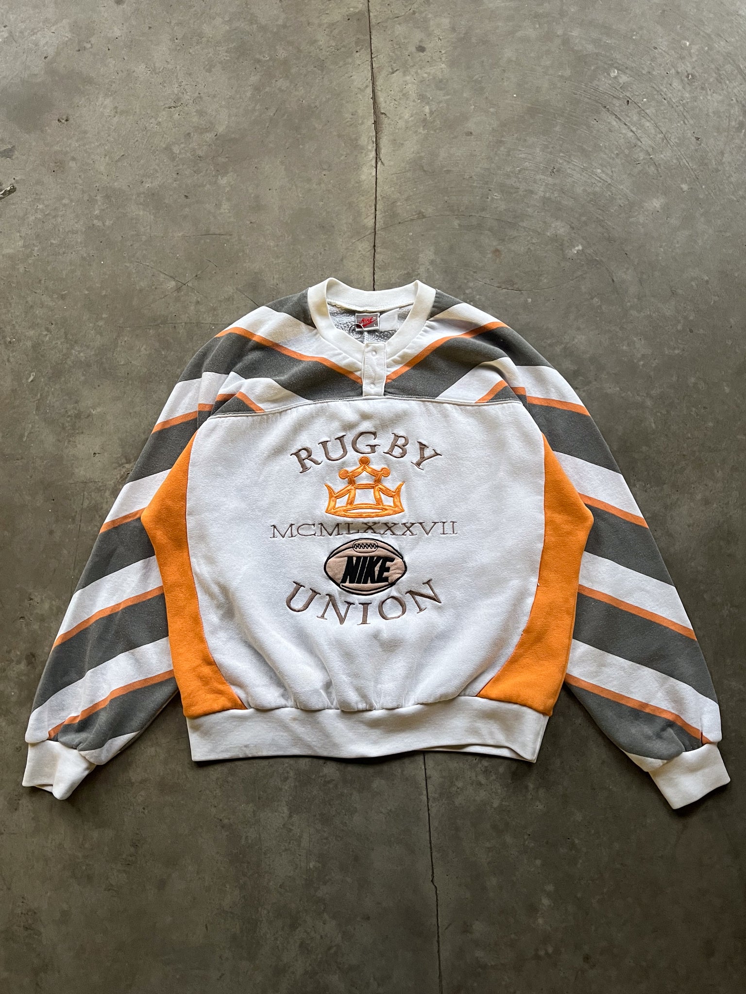 1990s RARE NIKE RUGBY NATION CREWNECK / LARGE