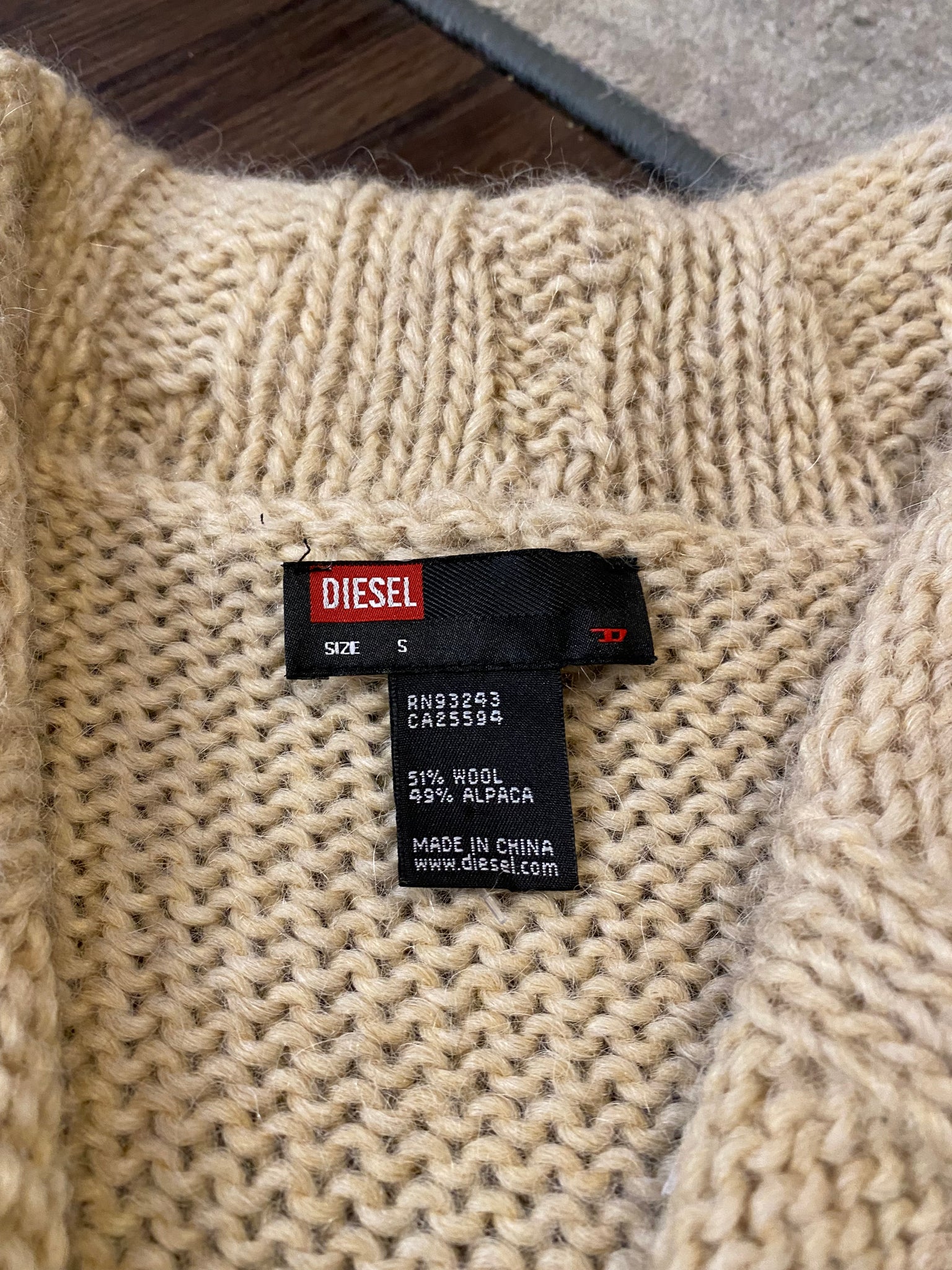 Diesel wool knit cardigan / small