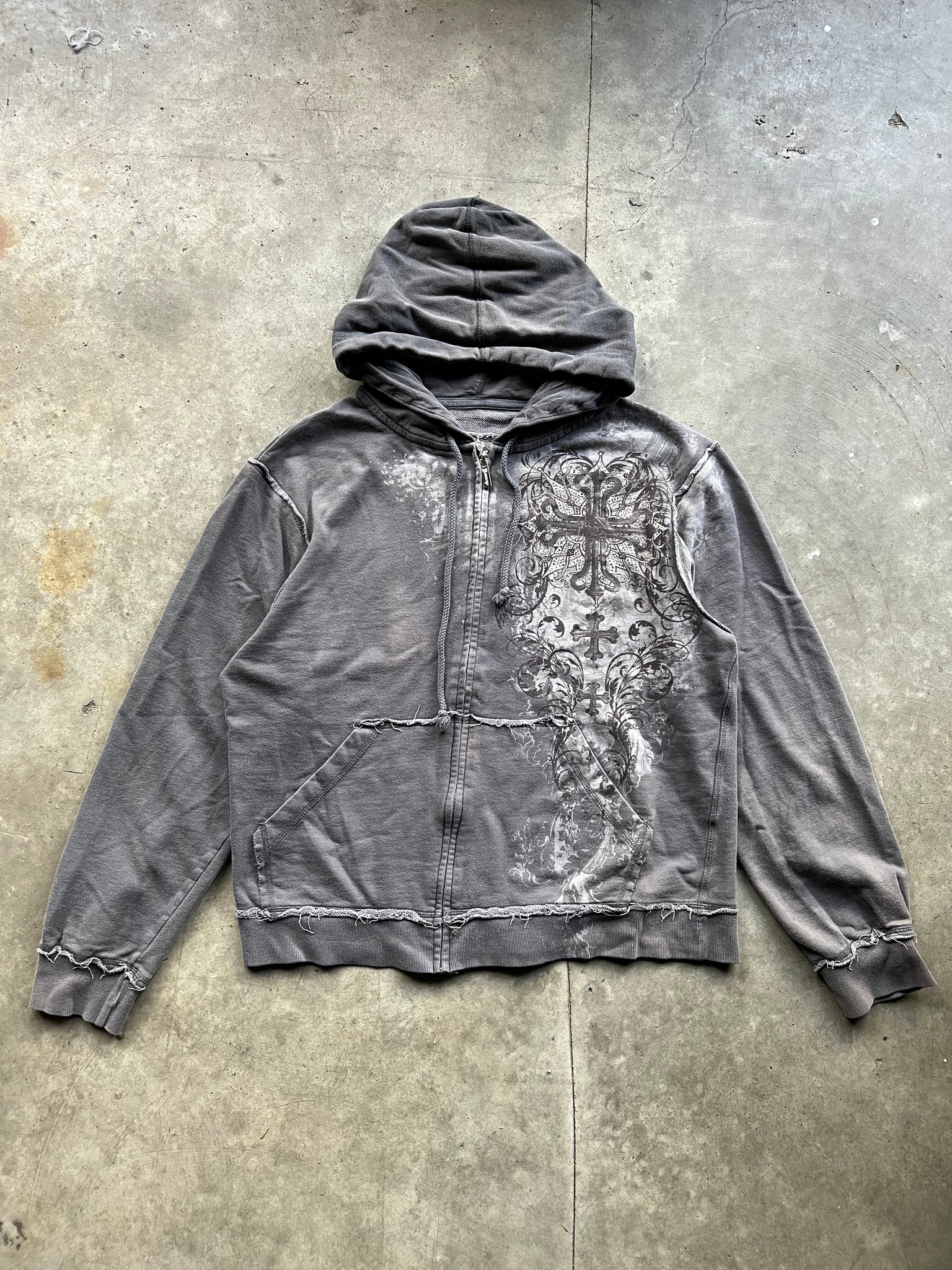 Y2K SURGE GREY ZIP UP / XLARGE