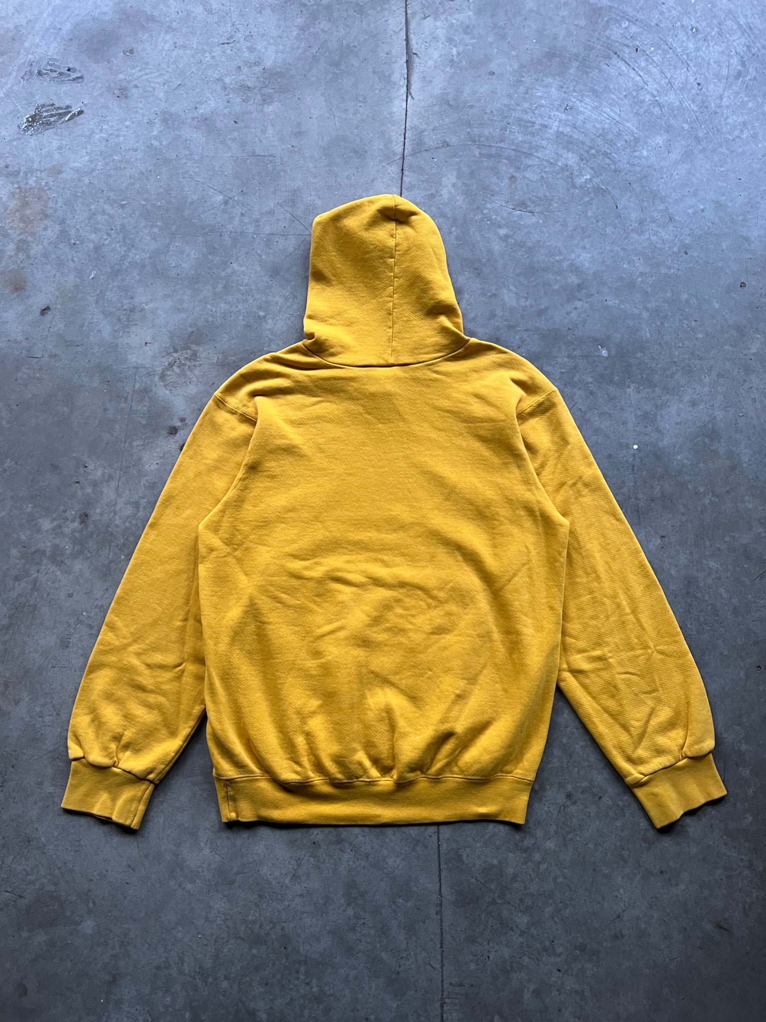 2000S NIKE YELLOW MIDDLE SWOOSH HOODIE / SMALL