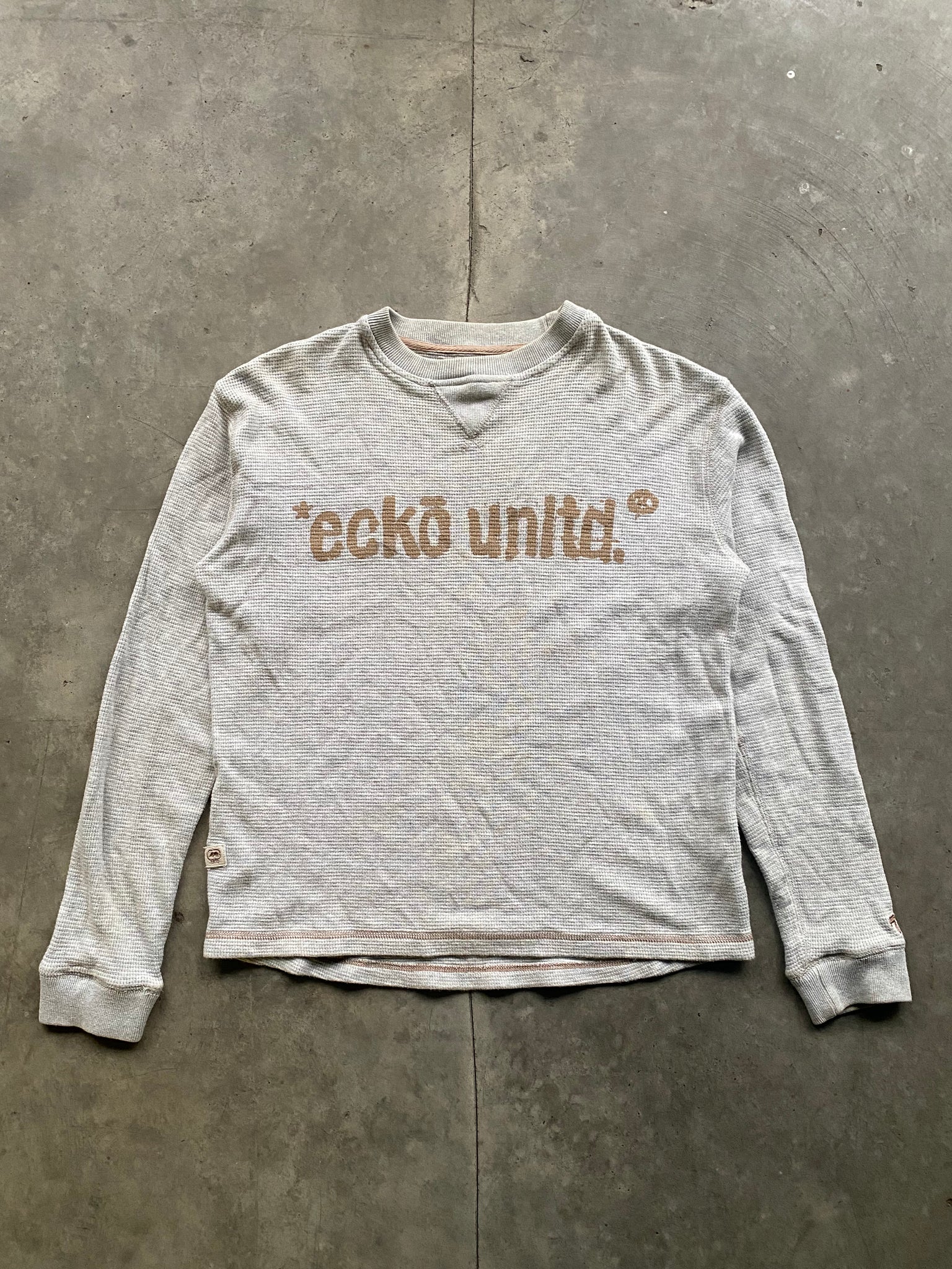 ECKO UNLTD GREY WAFFLE KNIT / MEDIUM