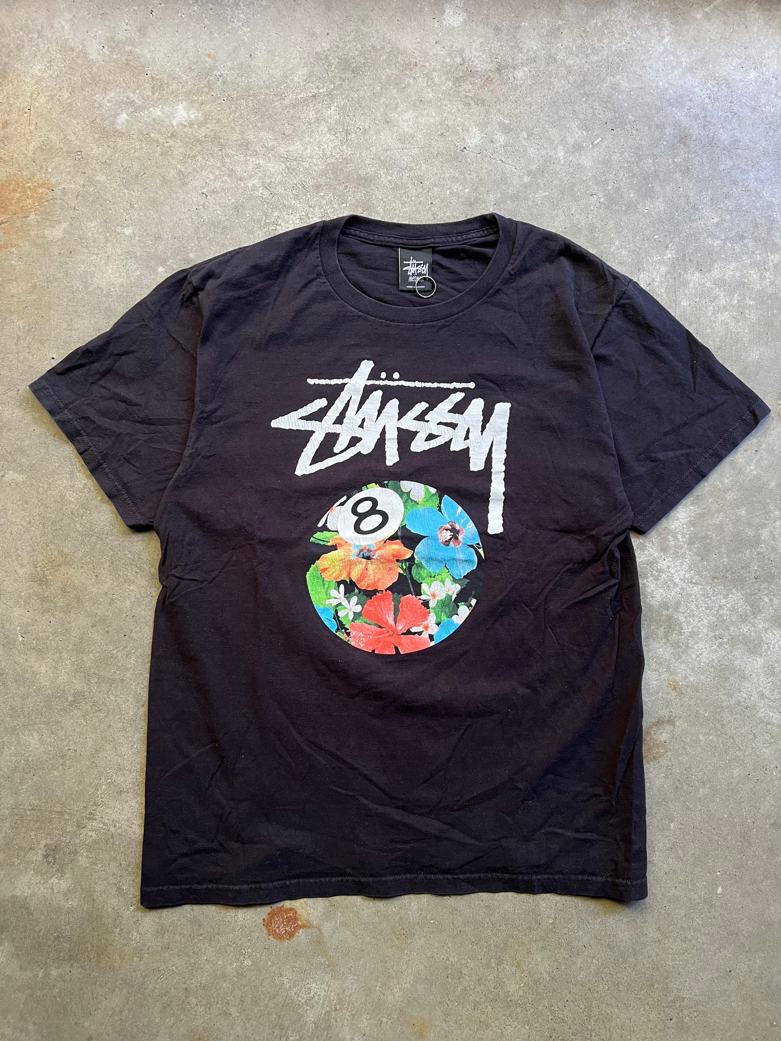 STUSSY FLOWER BALL TEE / MEDIUM