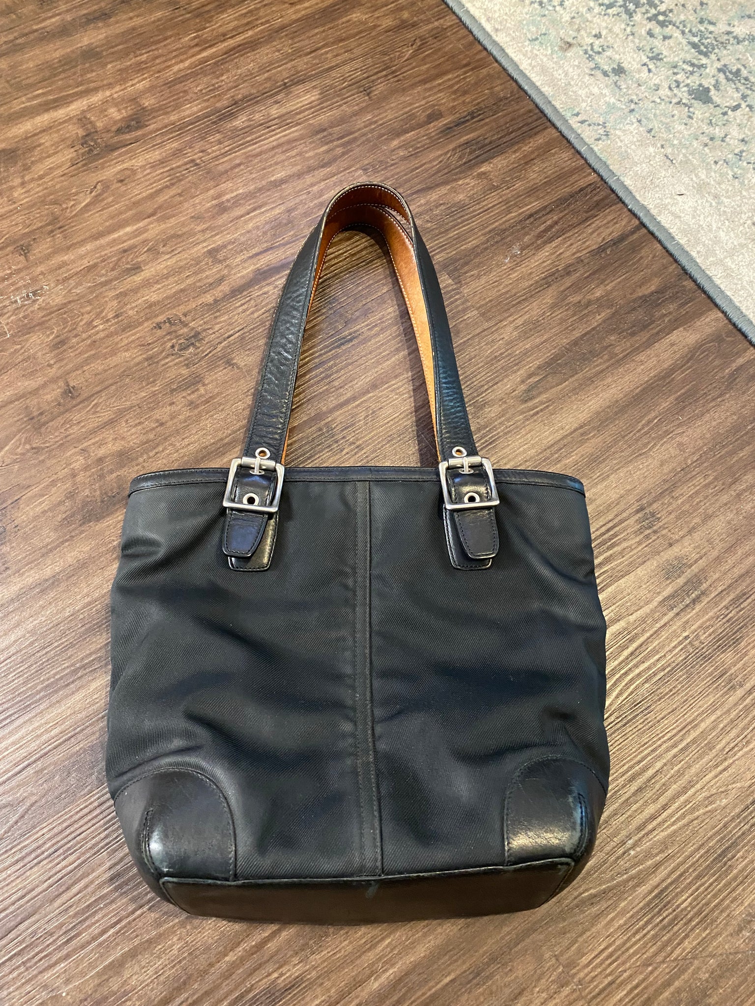 Coach small black tote bag