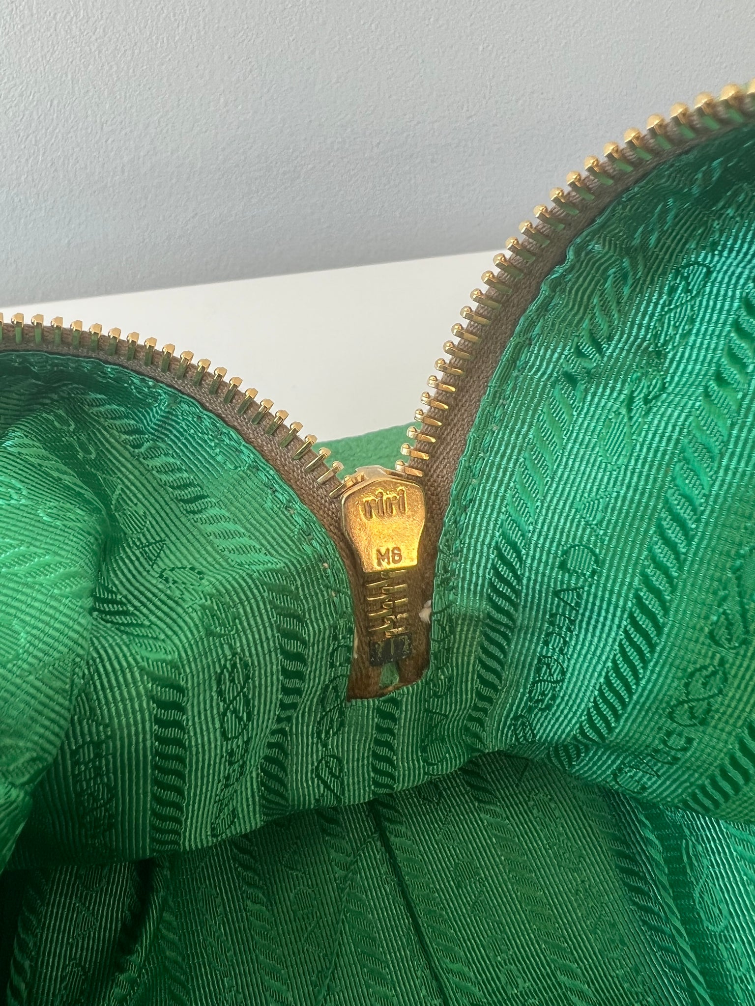 PRADA CERVO FOLDING BAG / GREEN