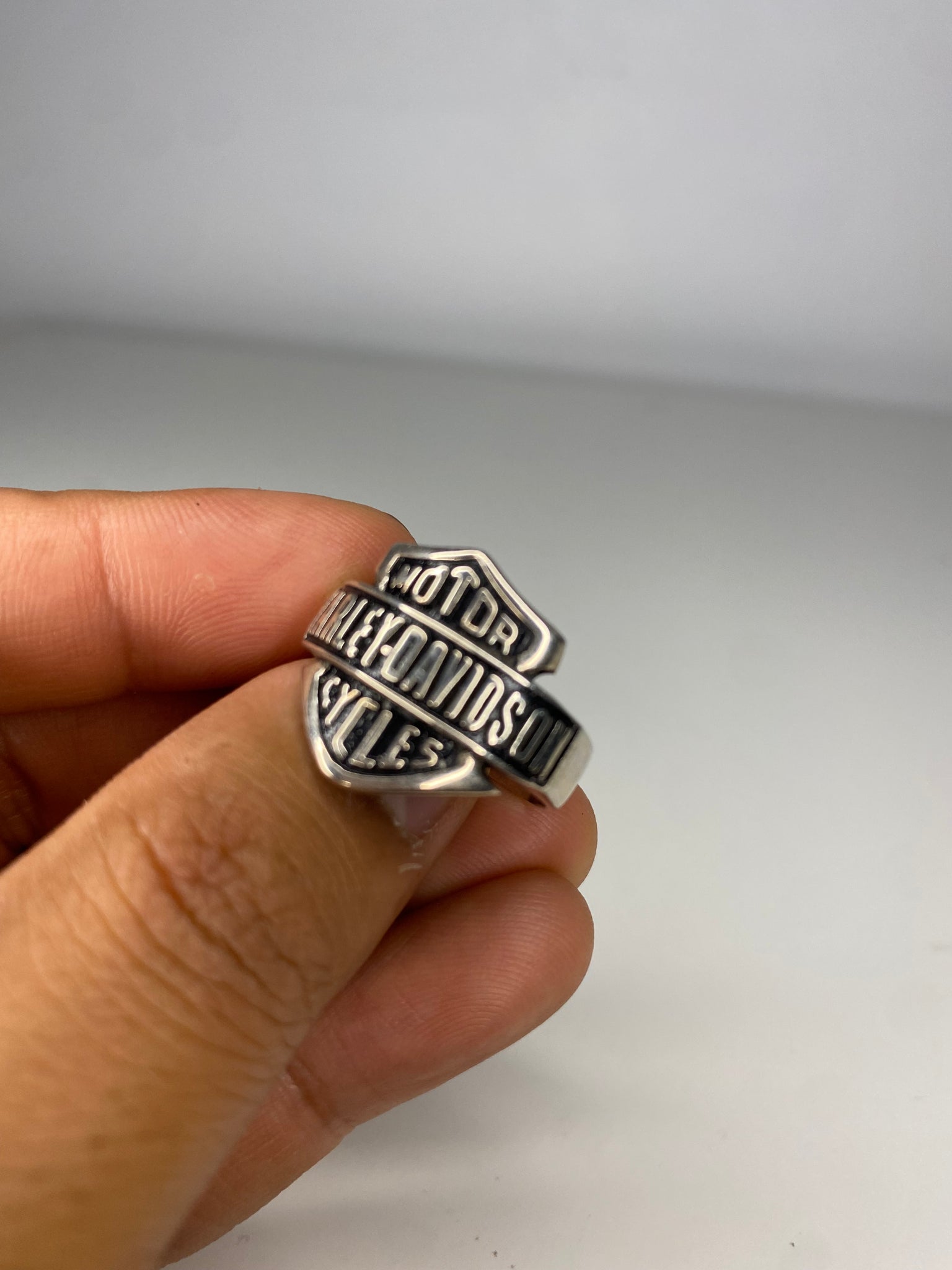 Harley Davidson 3D .925 silver ring