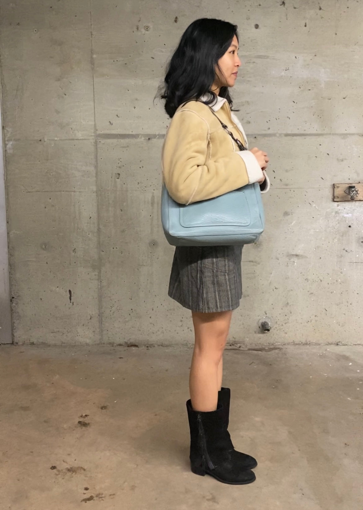 COACH LEATHER BAG / BLUE