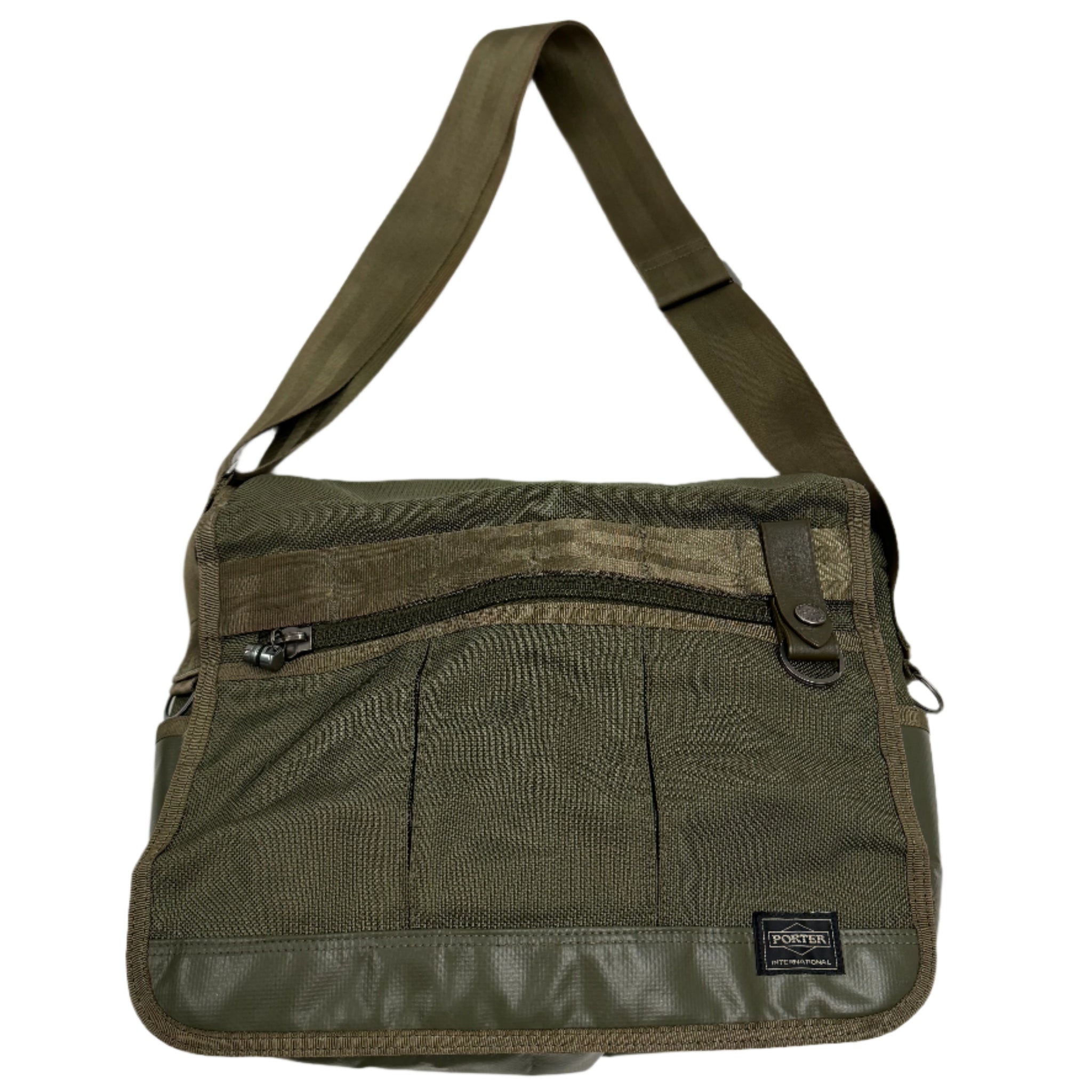 Porter Green shoulder bag Japanese archive gorpcore streetwear front detail