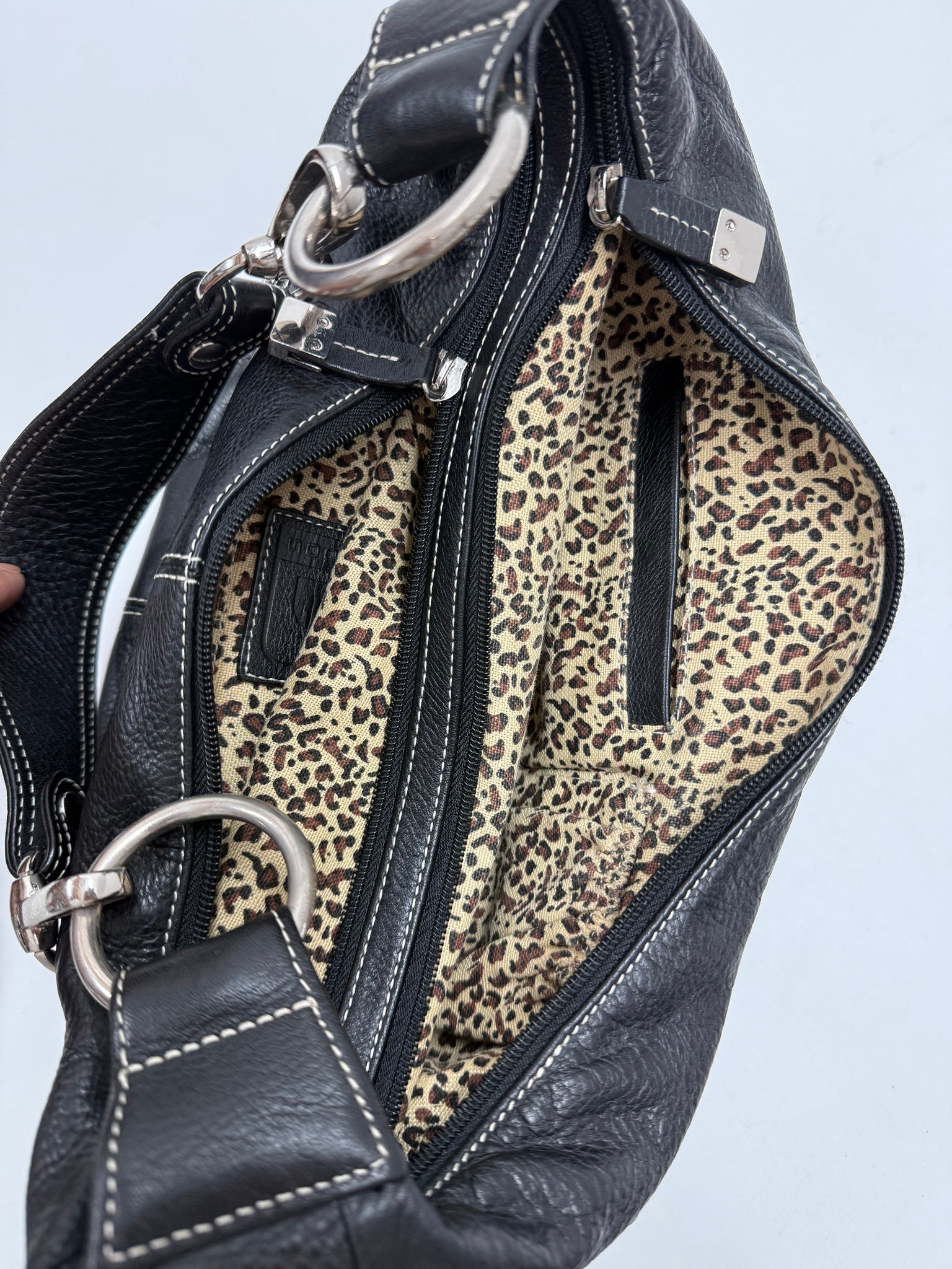Soprano black leather handbag / OS