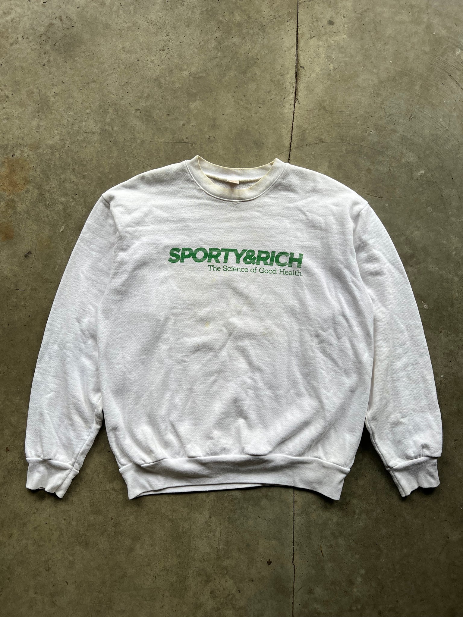 SPORTY & RICH WHITE CREW / MEDIUM