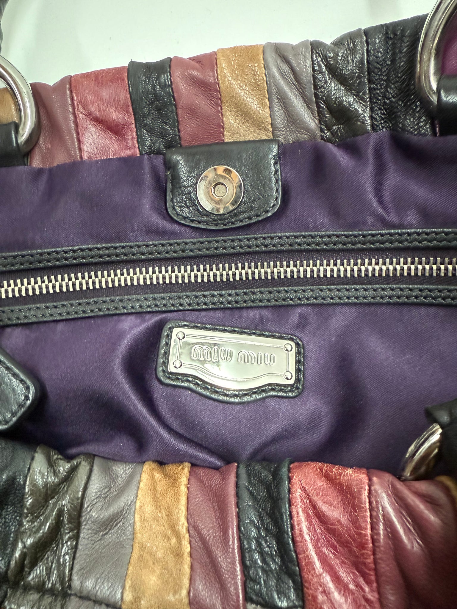 Miu Miu leather patchwork bag / OS