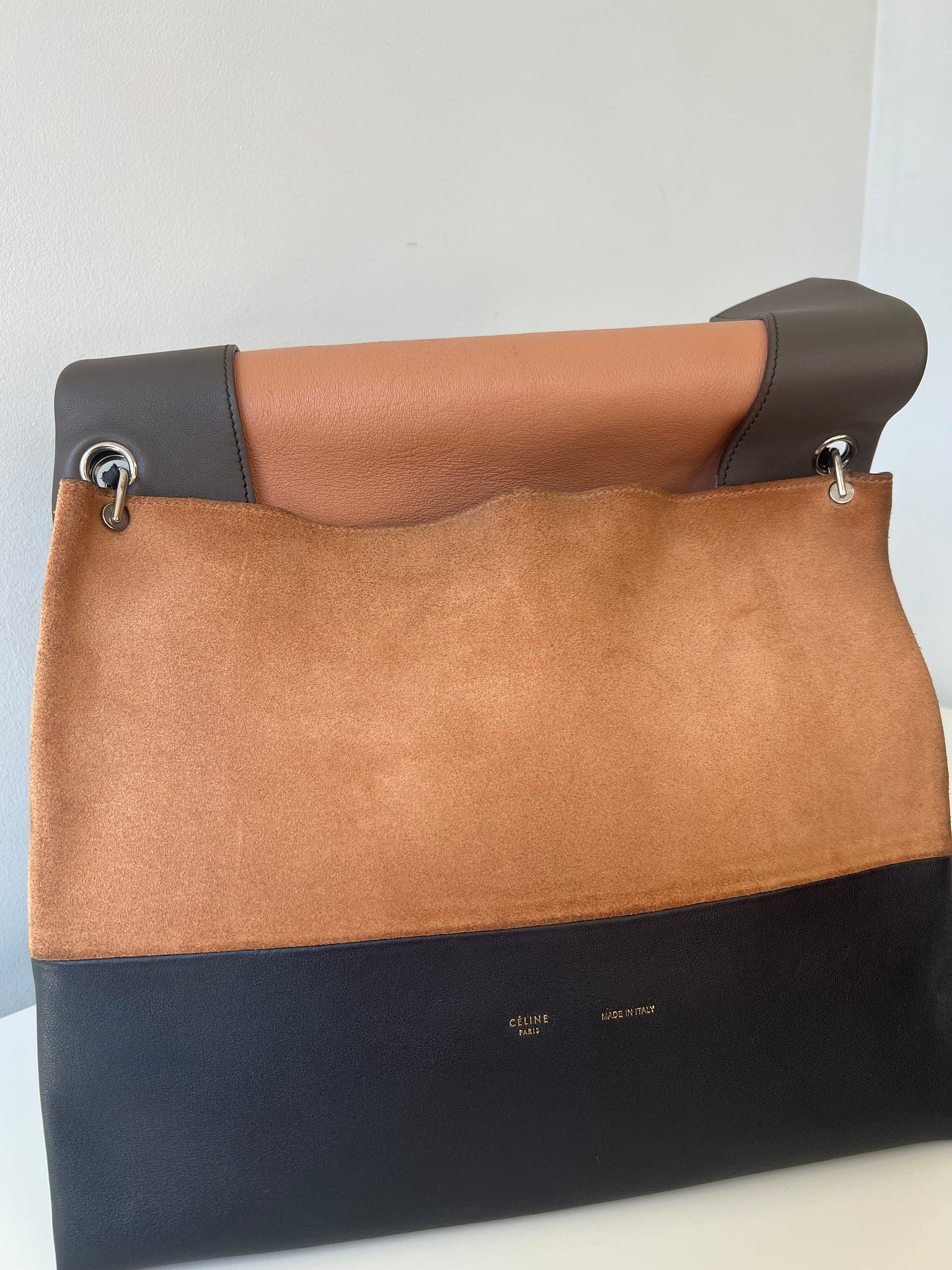 CELINE ALL SOFT TRICOLOR SHOULDER BAG / TAUPE