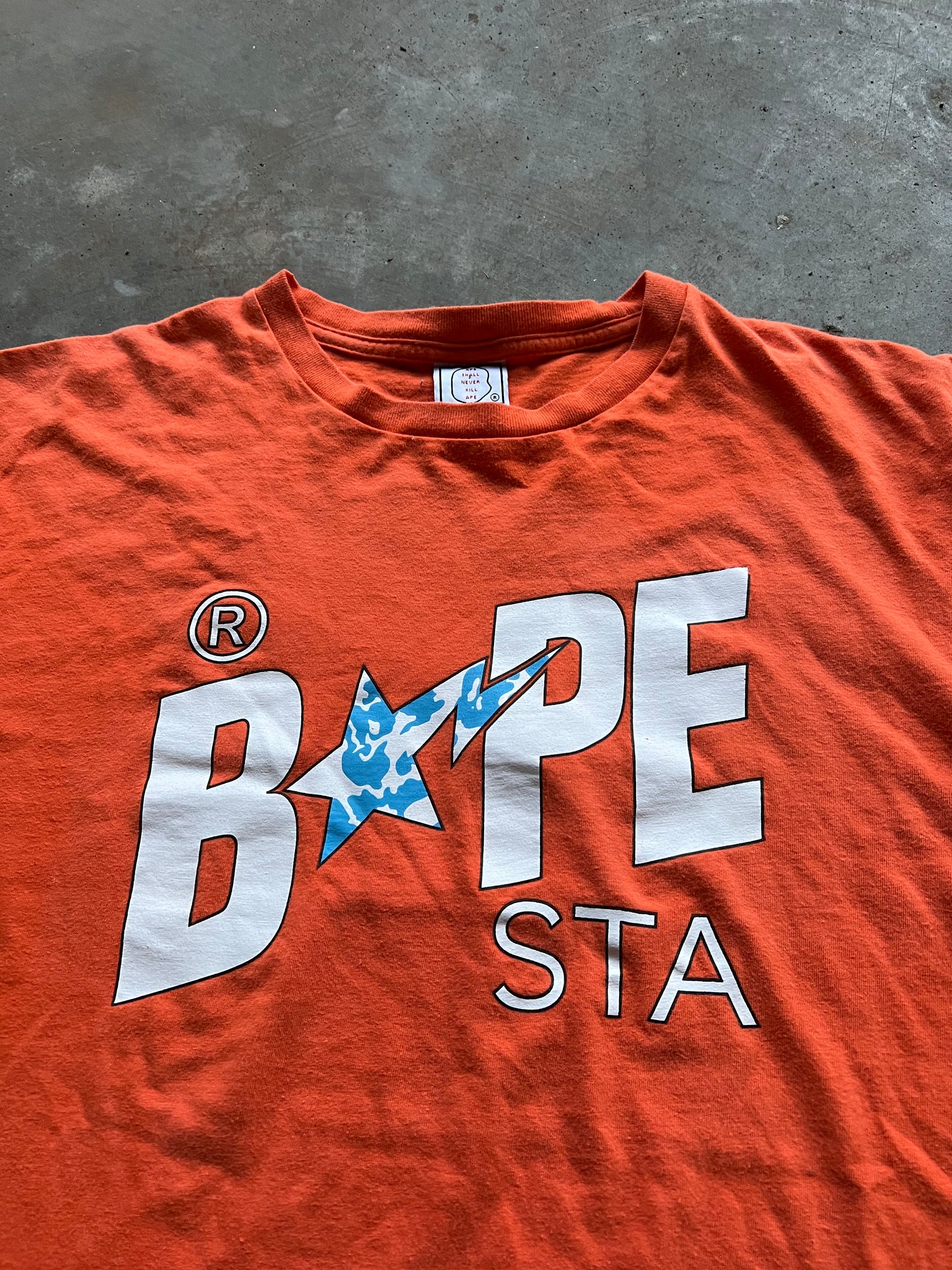 BAPESTA ORANGE TEE / LARGE