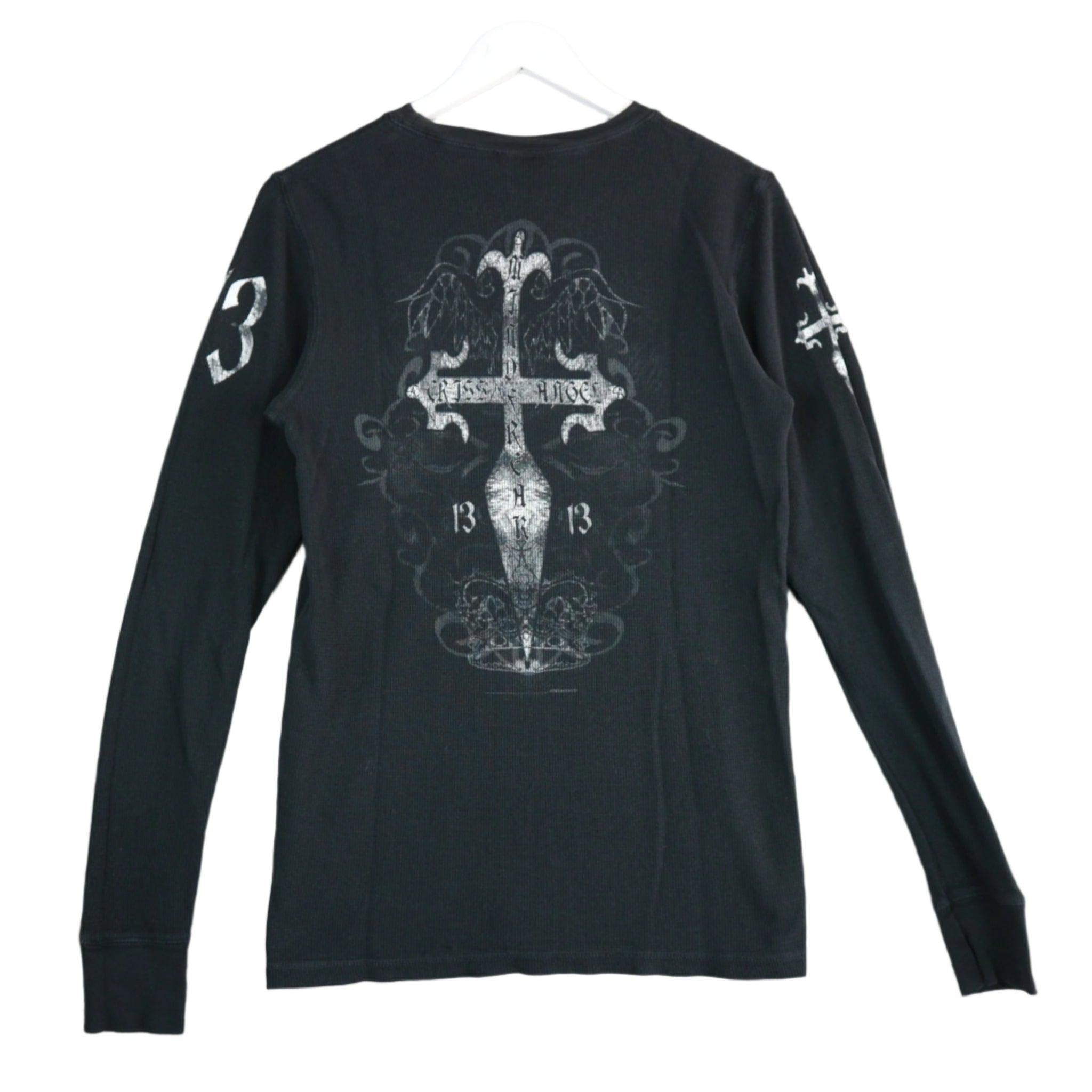 Grunge Y2K Distressed Affliction Xtreme Couture Ed Hardy Vancouver Streetwear Vancouver Vintage Cross Angel Guess Glory Tee Criss Angel Thermal
